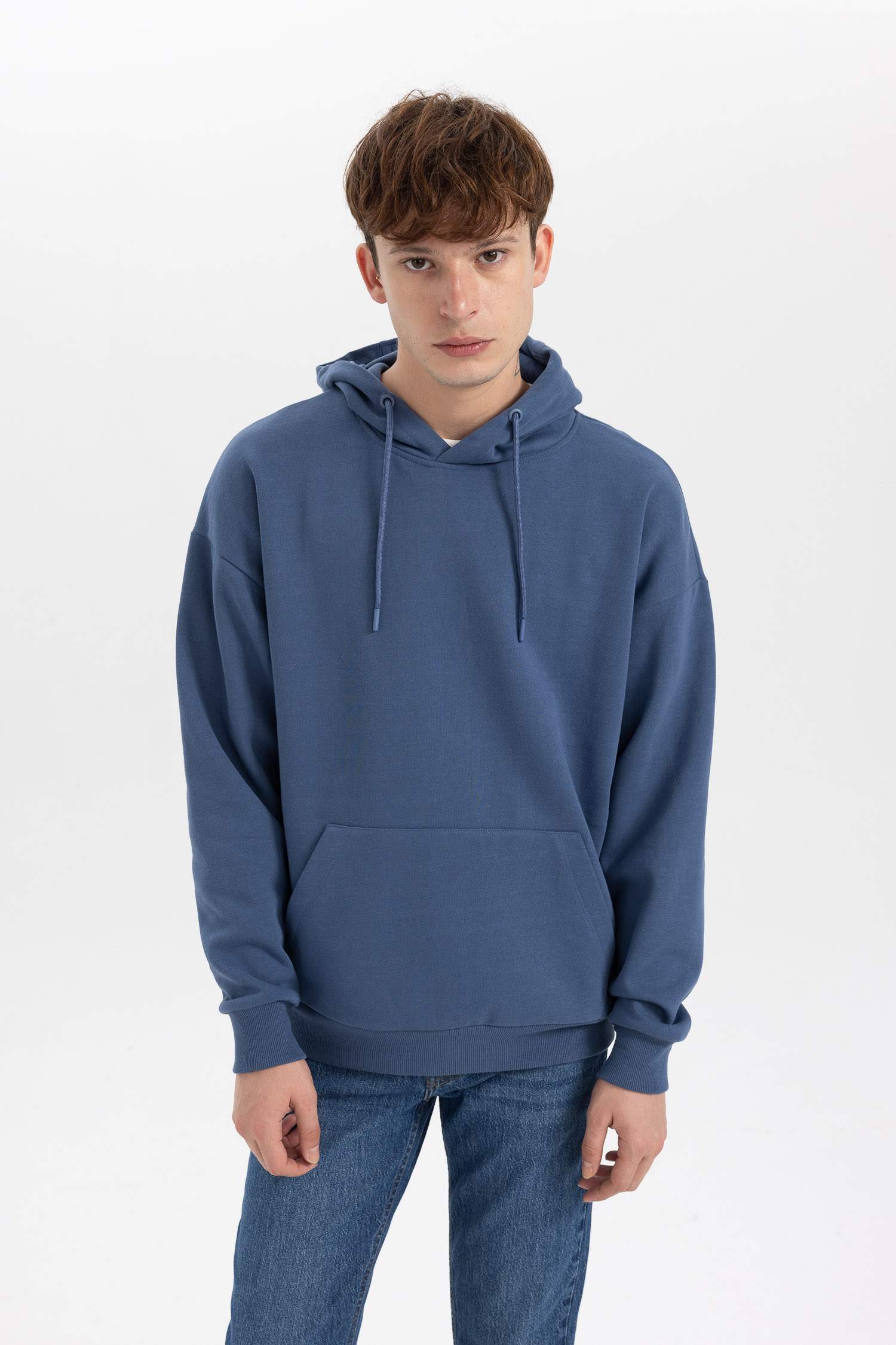 Indigo Man Oversize Fit Long Sleeve Sweatshirt 2904523 | DeFacto