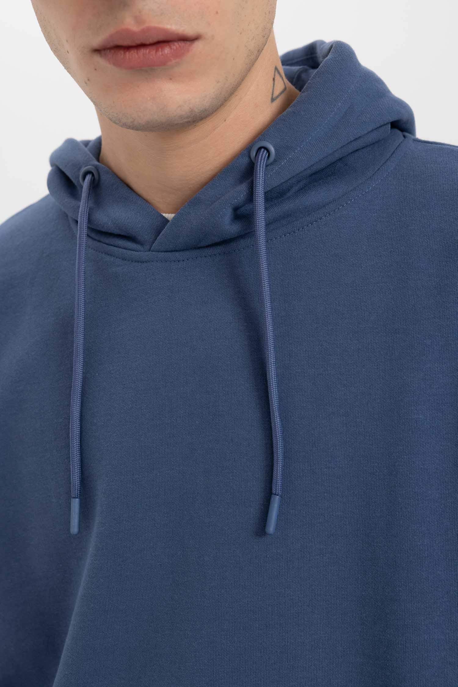 Indigo Man Oversize Fit Long Sleeve Sweatshirt 2904523 | DeFacto