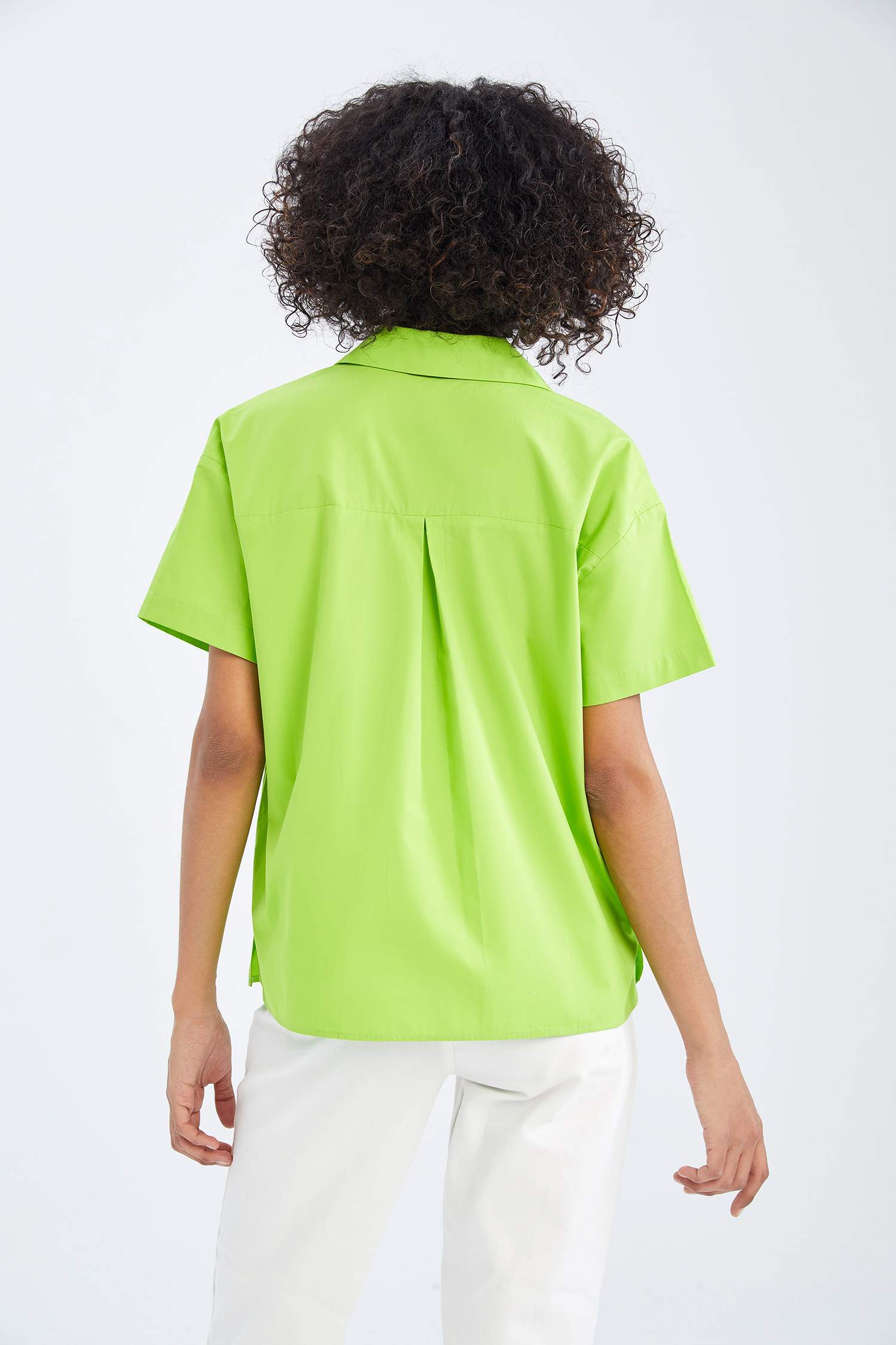 Oversize Fit Short Sleeve Poplin Shirt