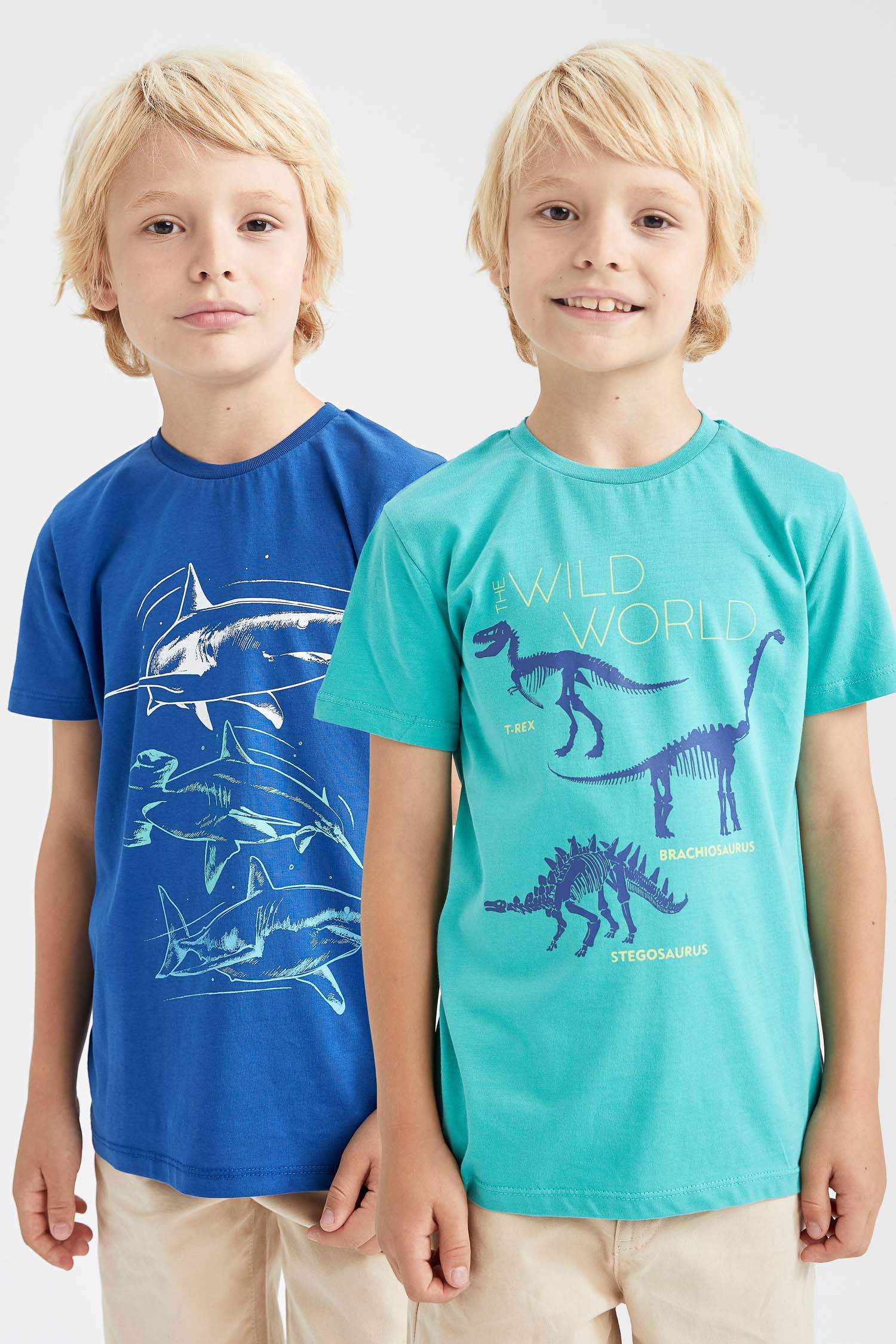 Blue BOYS & TEENS Regular Fit Short Sleeve T-Shirt 2529674 | DeFacto