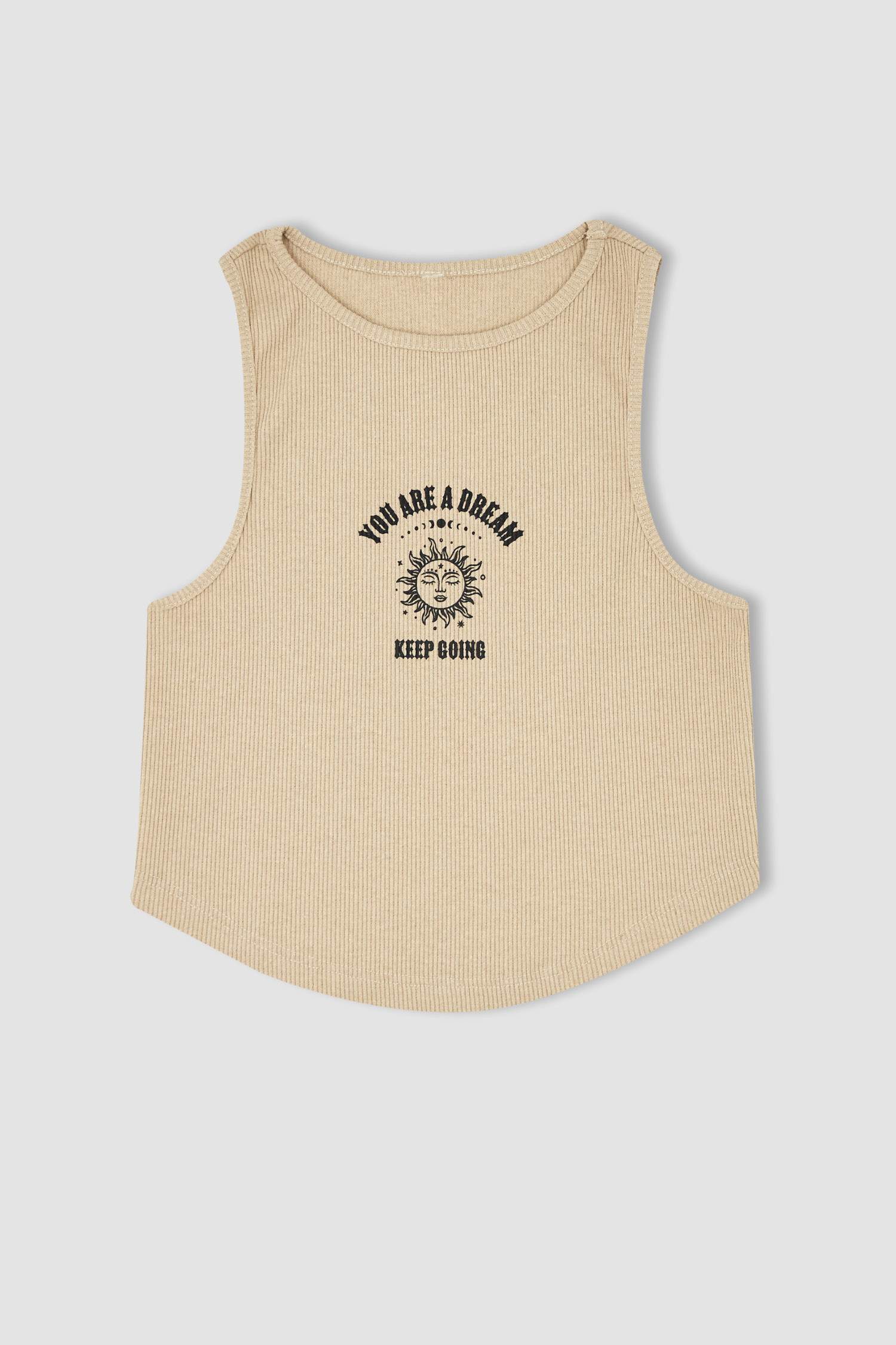 Кроп топ с круглым вырезом с принтом