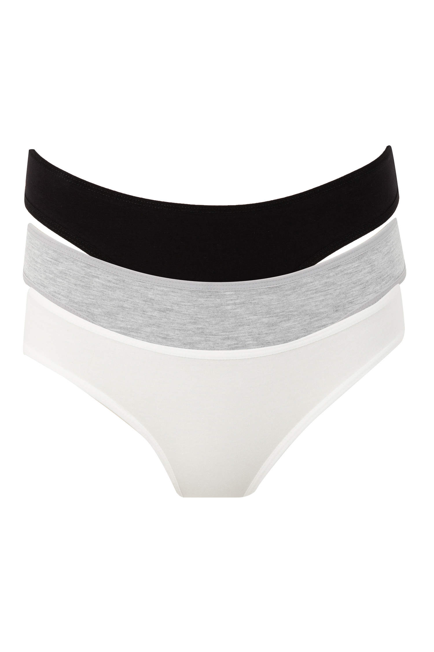 Grey WOMAN Cotton 2679628 Basic In Panties 3-pack | Love Brazilian DeFacto Fall