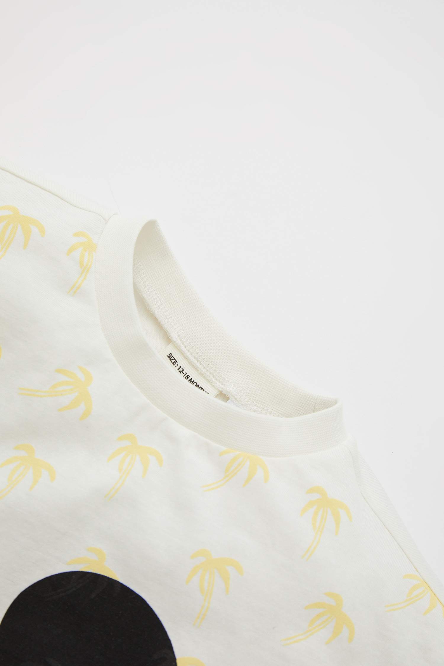 طقم ممشط بياقة مستديرة من ديزني ميكي وميني من قطعتين