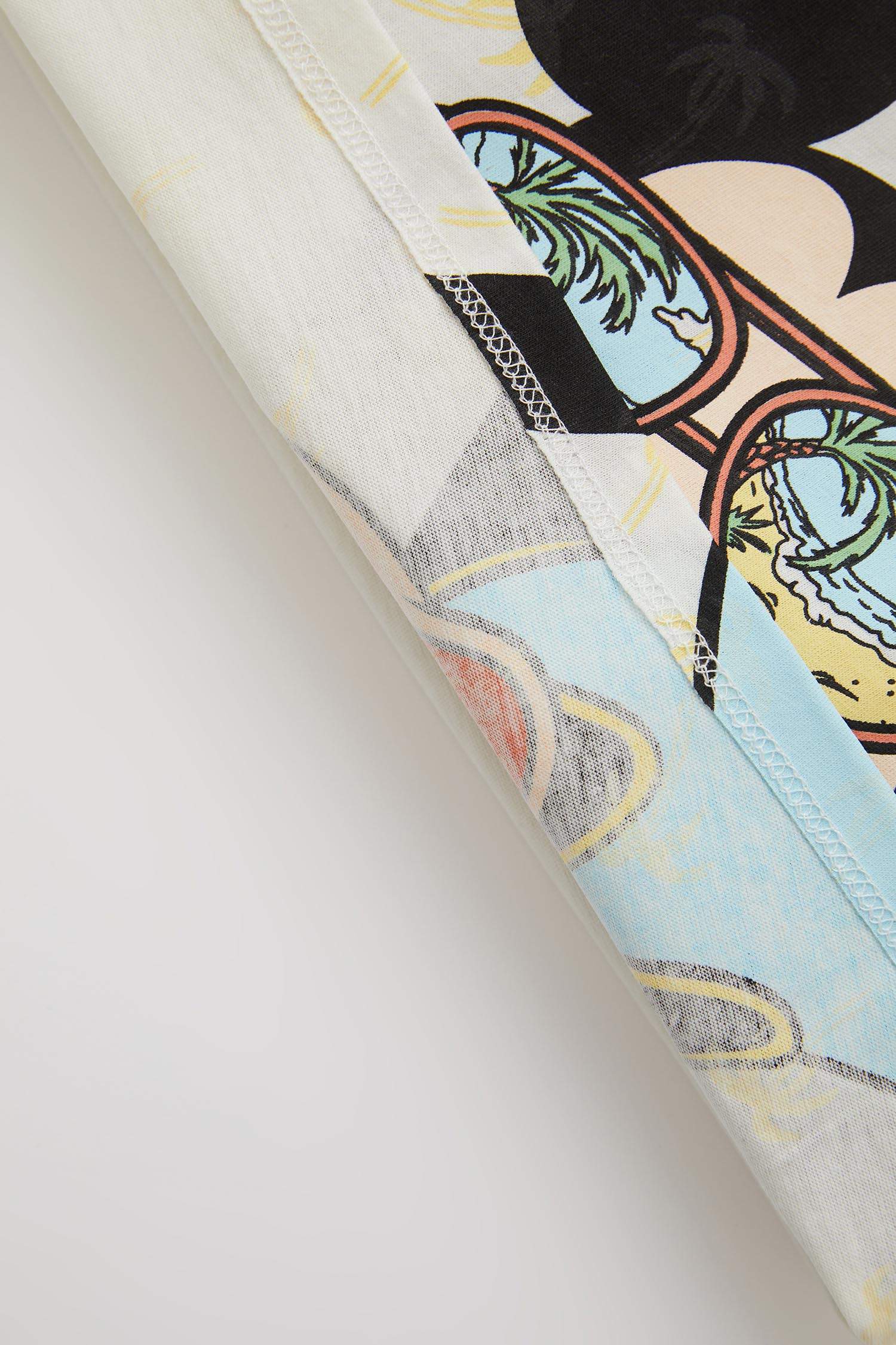 طقم ممشط بياقة مستديرة من ديزني ميكي وميني من قطعتين