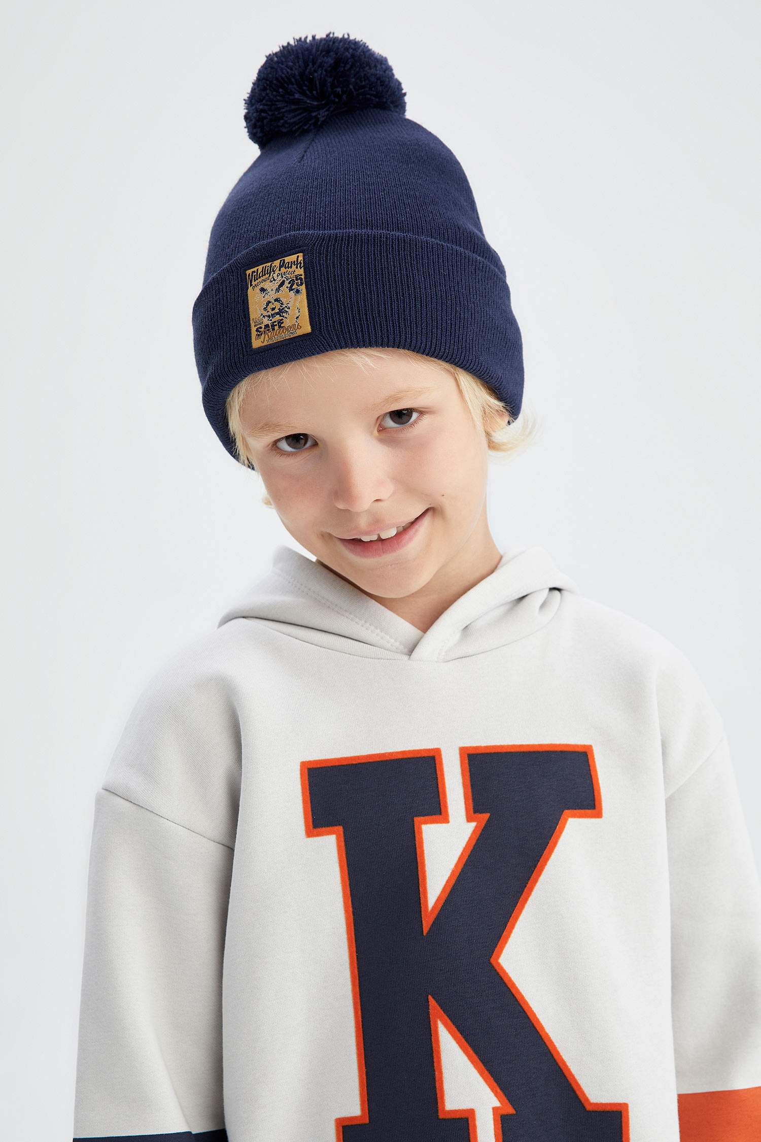 Erkek Çocuk Dokuma Etiketli Triko Bere