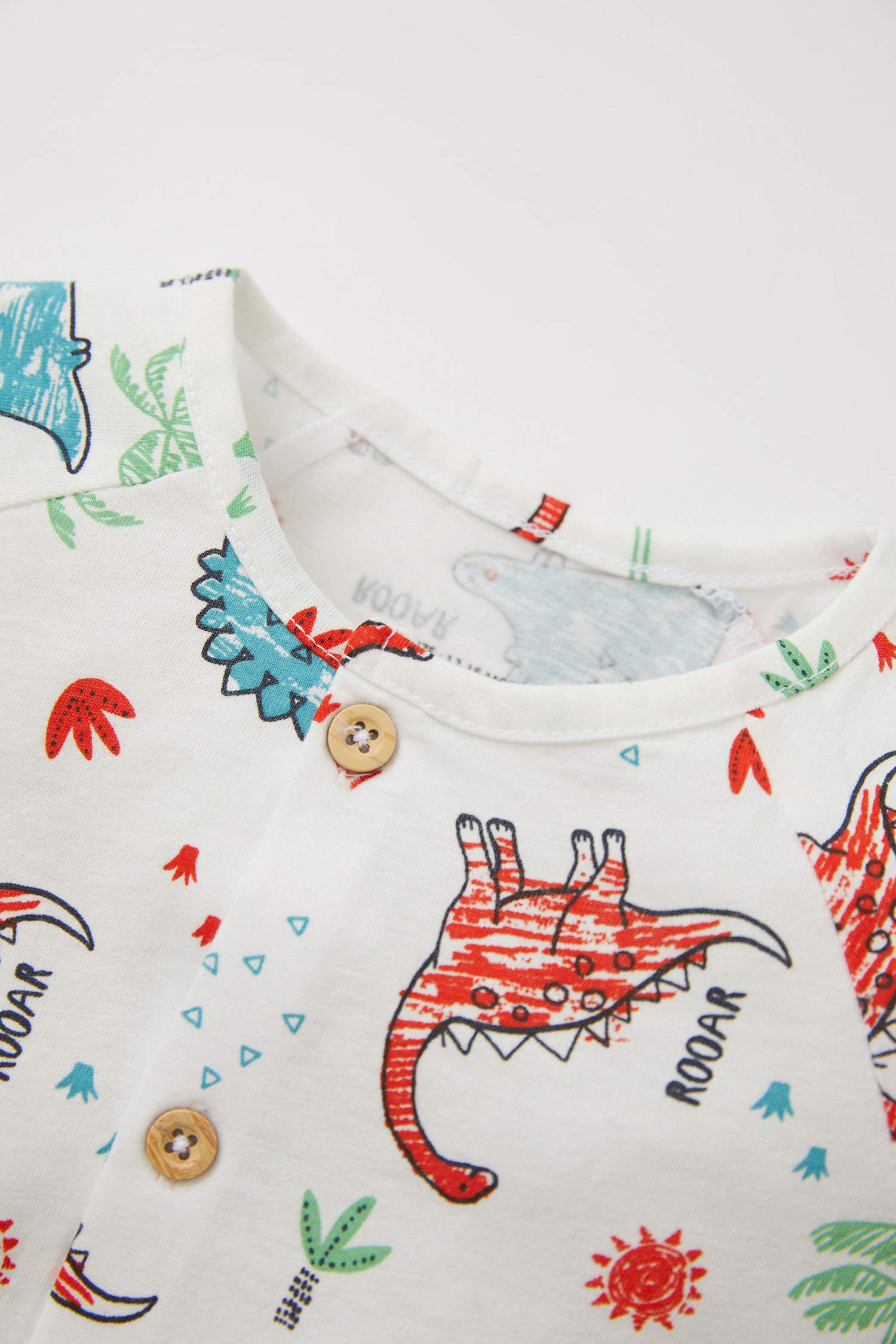 Regular Fit Short Sleeve Animal Print Newborn Dungarees