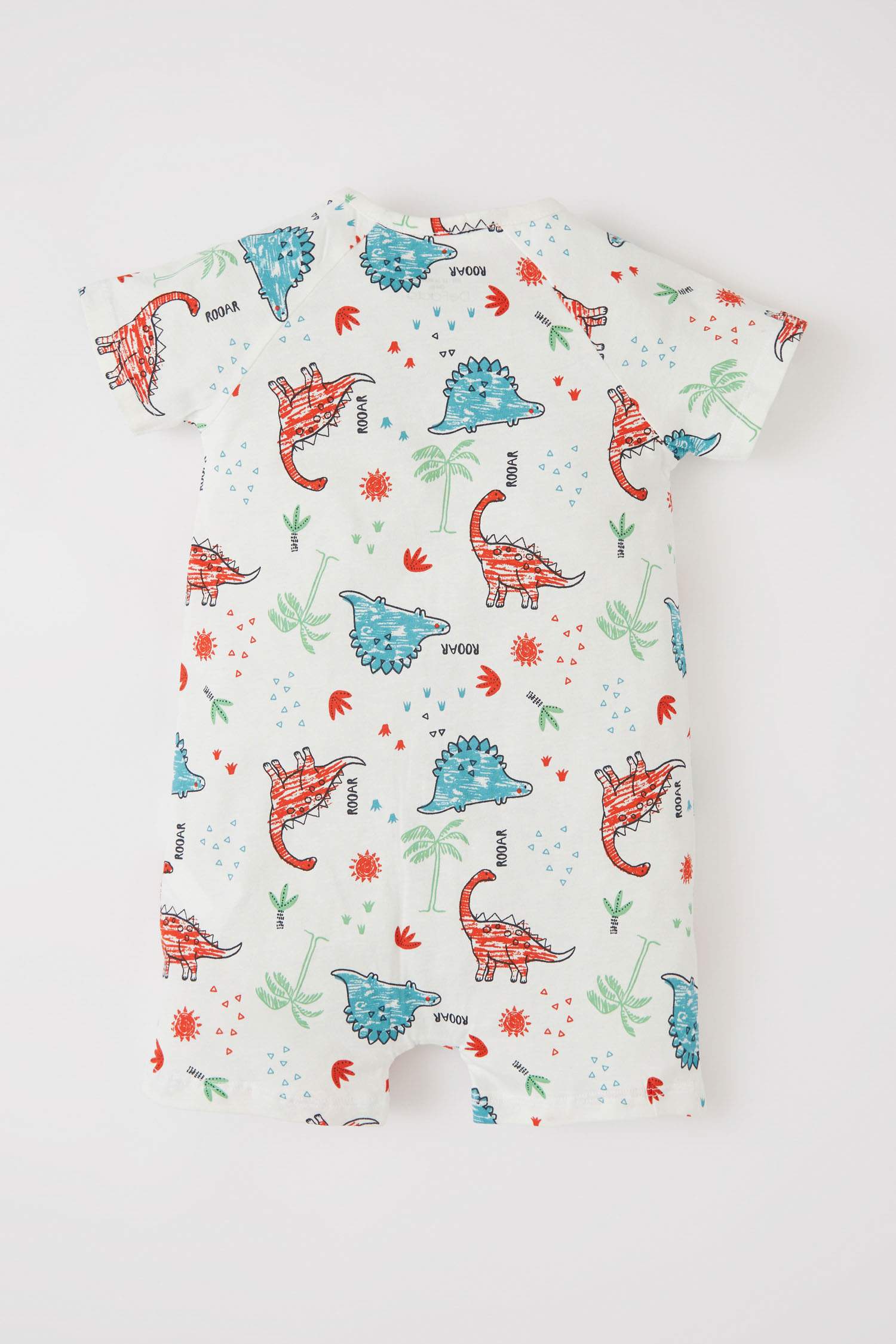 Regular Fit Short Sleeve Animal Print Newborn Dungarees