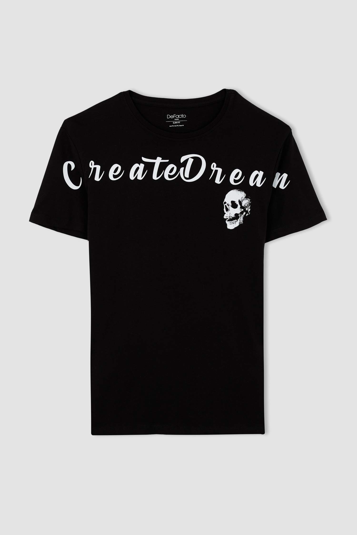 Приталенная футболка с круглым вырезом сзади и принтом