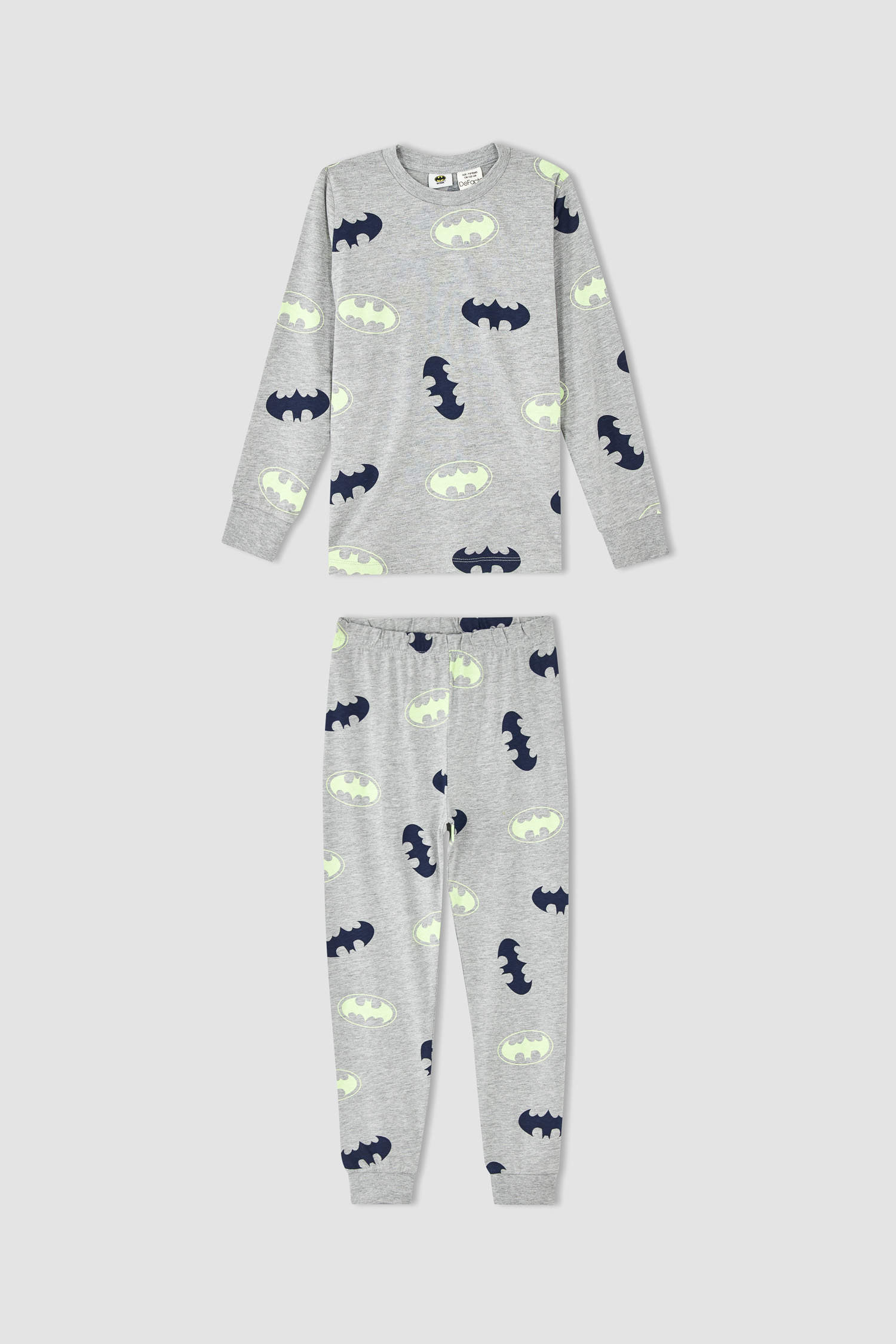 Defacto Erkek Çocuk Batman Regular Fit Uzun Kollu Pijama Takımı. 1