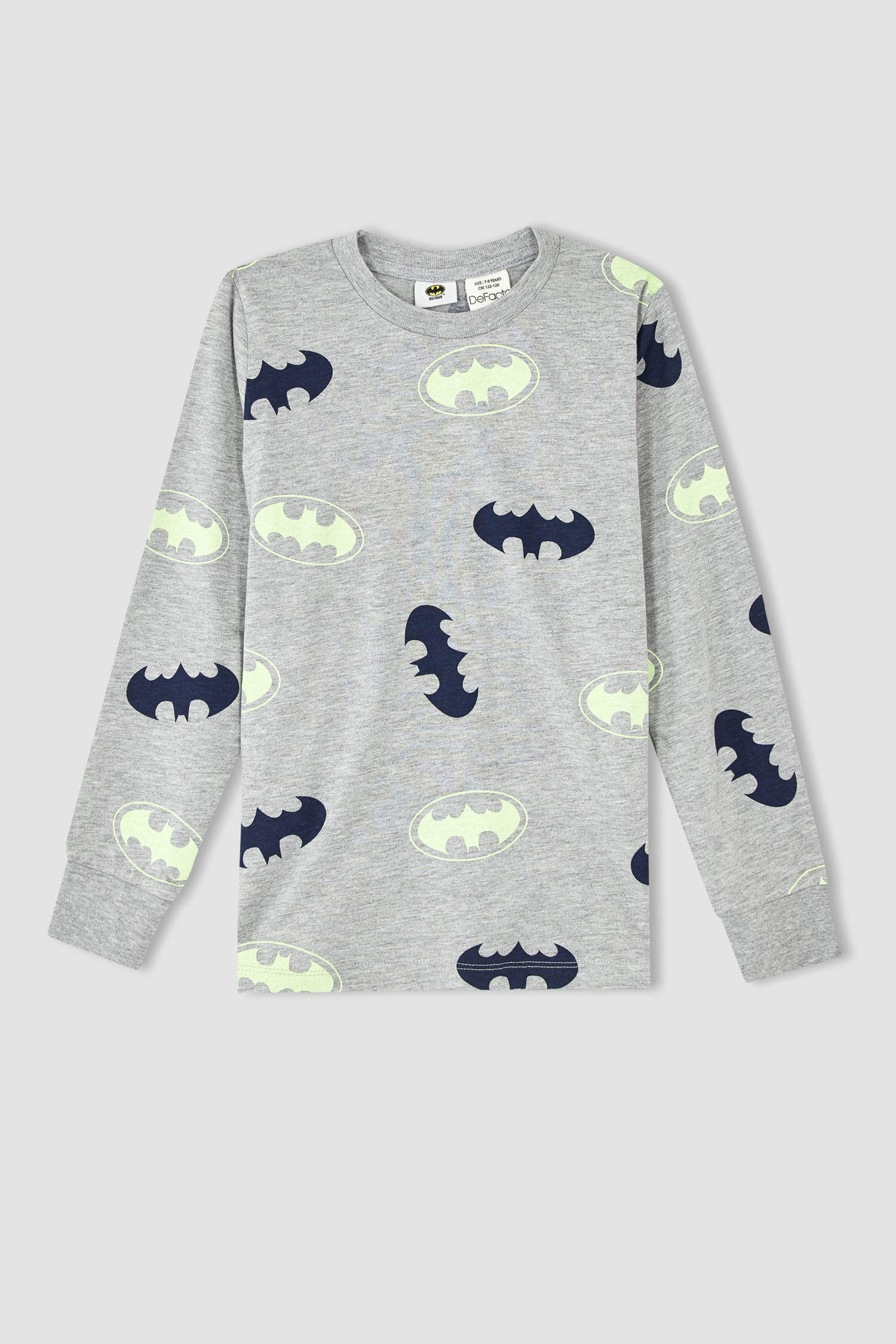 Defacto Erkek Çocuk Batman Regular Fit Uzun Kollu Pijama Takımı. 2