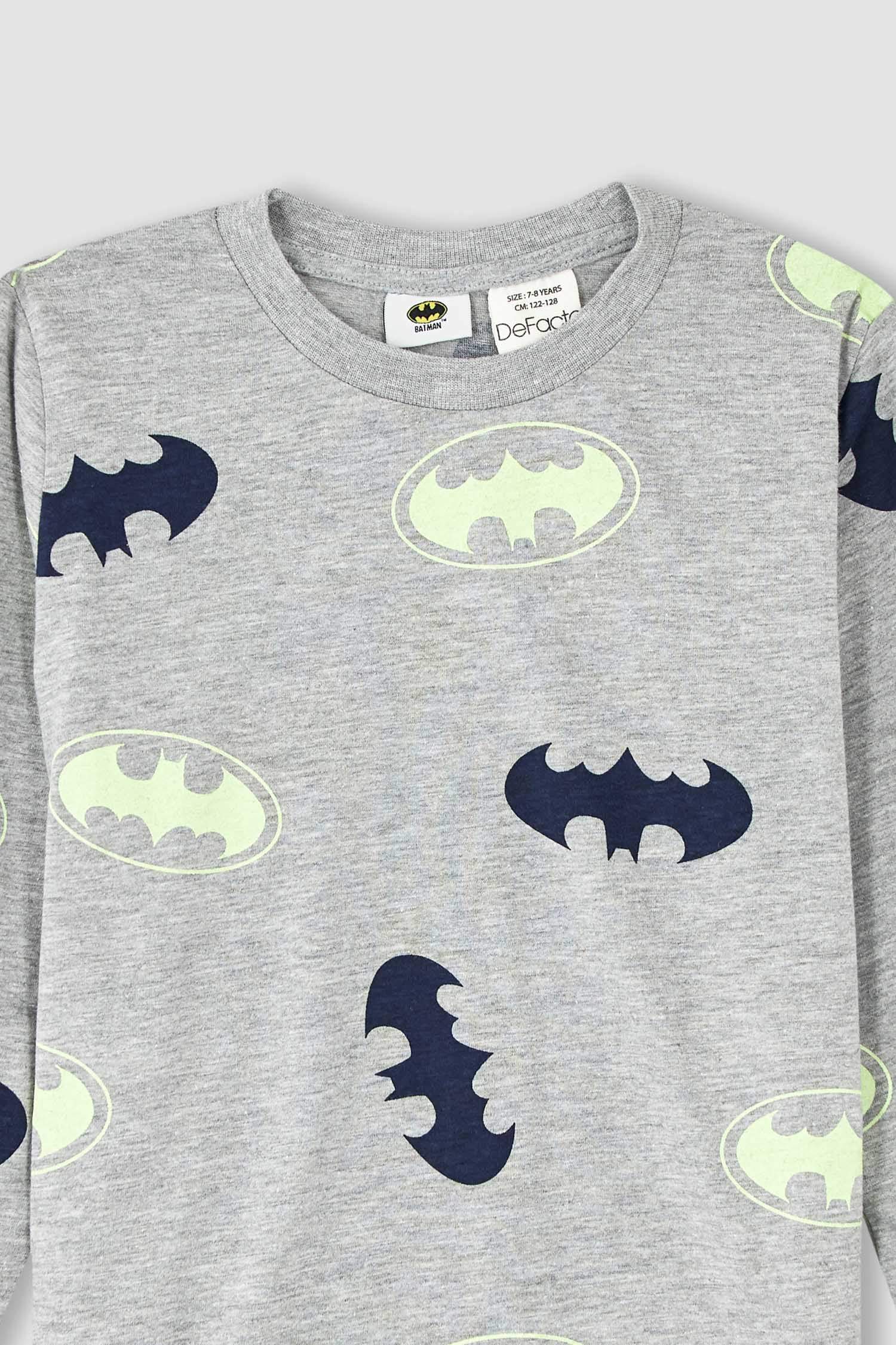 Defacto Erkek Çocuk Batman Regular Fit Uzun Kollu Pijama Takımı. 4