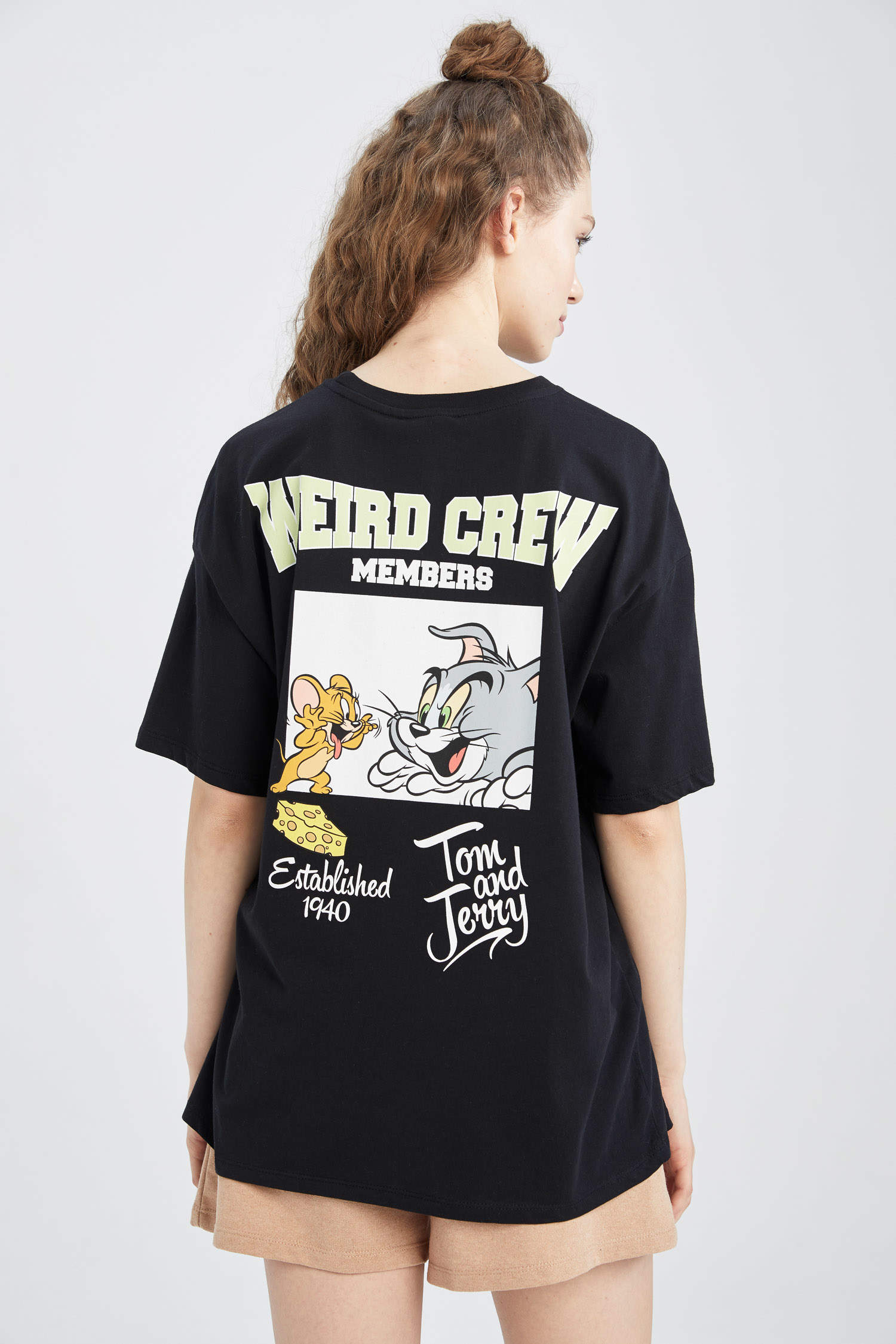 Defacto Coool Tom & Jerry Oversize Fit Bisiklet Yaka Kısa Kollu Tişört. 8