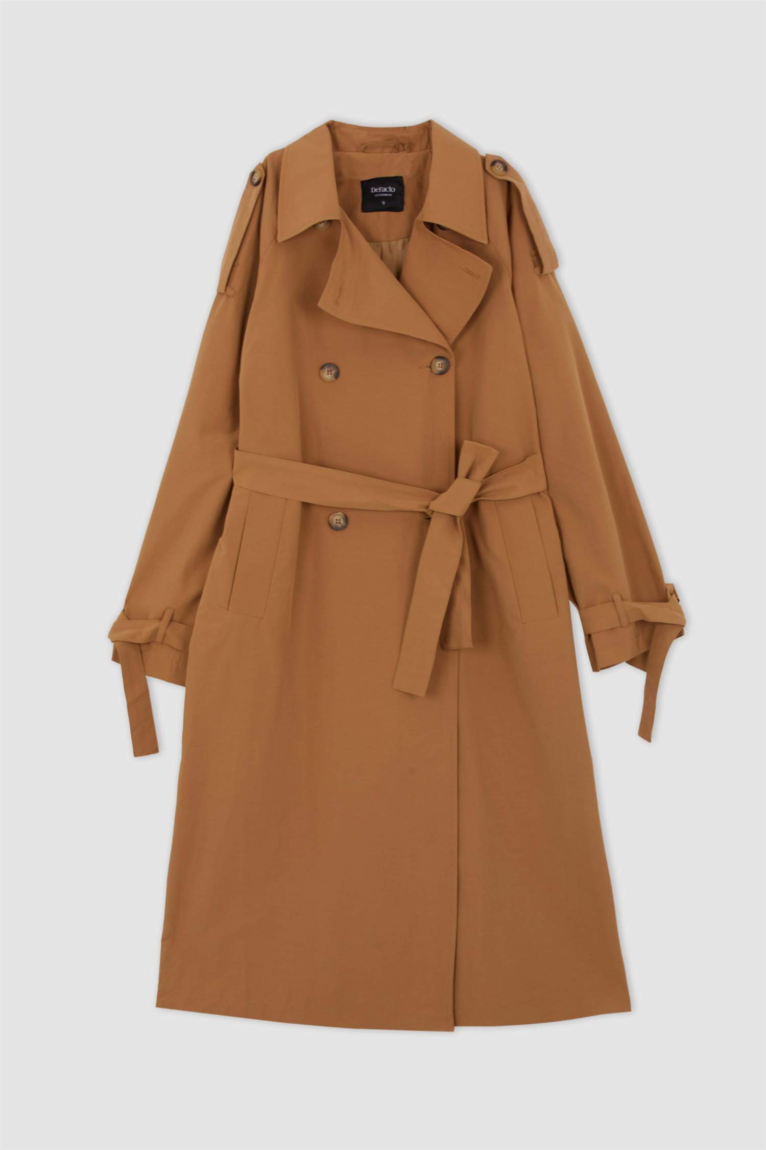 Su İtici Relax Fit Kuşaklı Trençkot