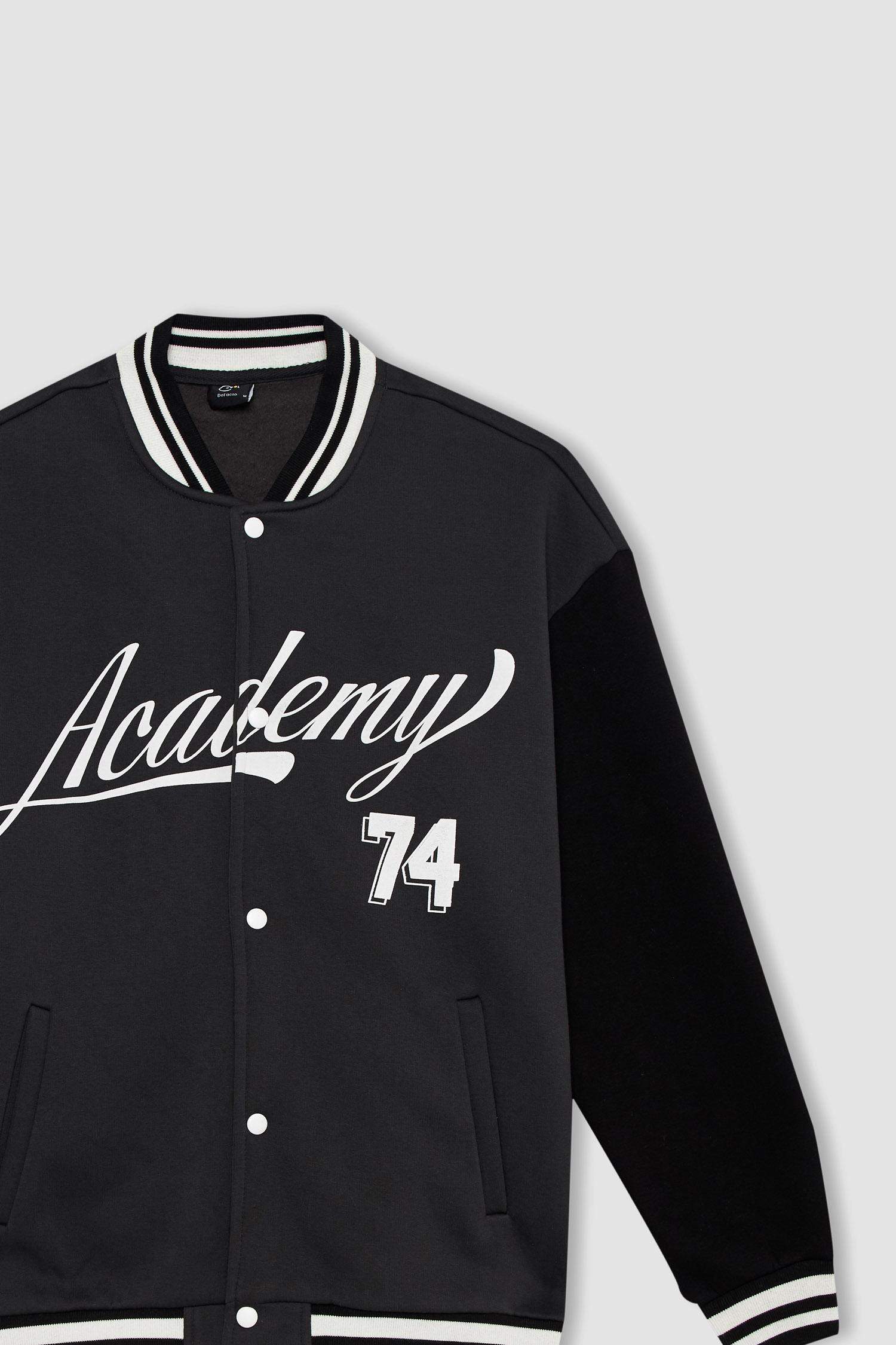 Coool Baskılı Oversize Fit Kolej Yaka Bomber İçi Yumuşak Tüylü  Hırka