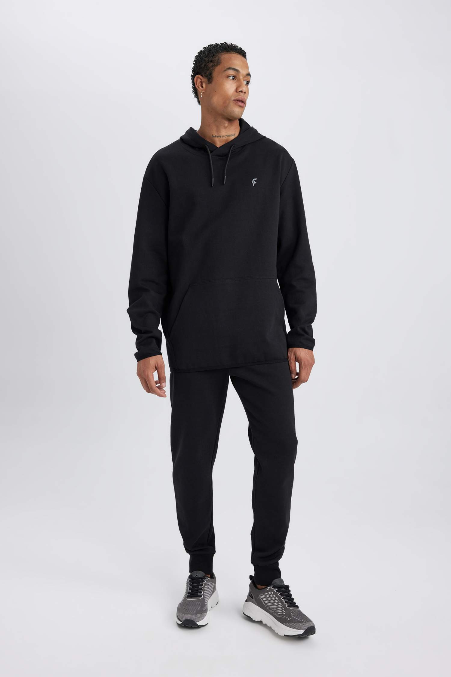 DeFactoFit Standard Fit Hooded Pocket Sweatshirt