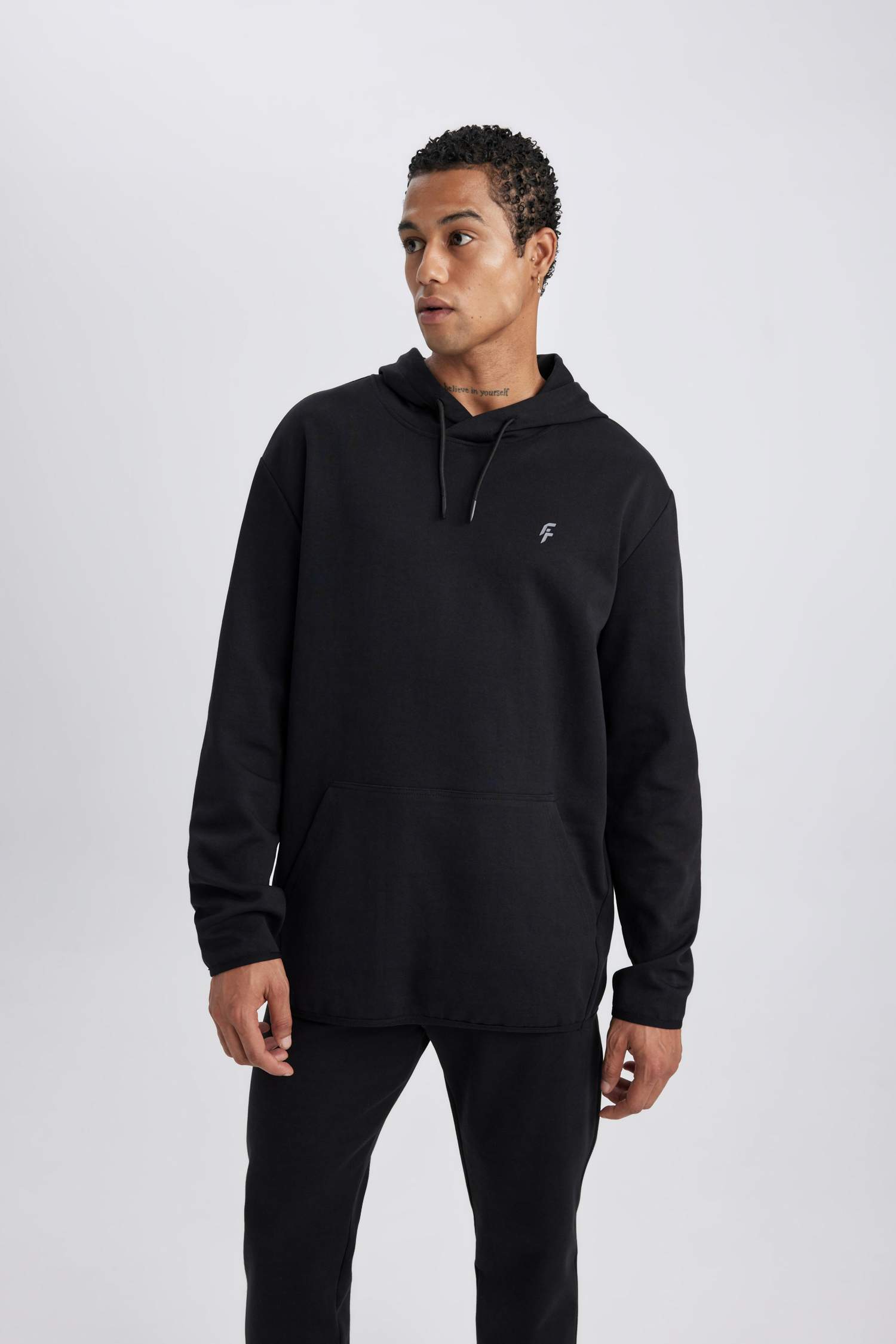 DeFactoFit Standard Fit Hooded Pocket Sweatshirt