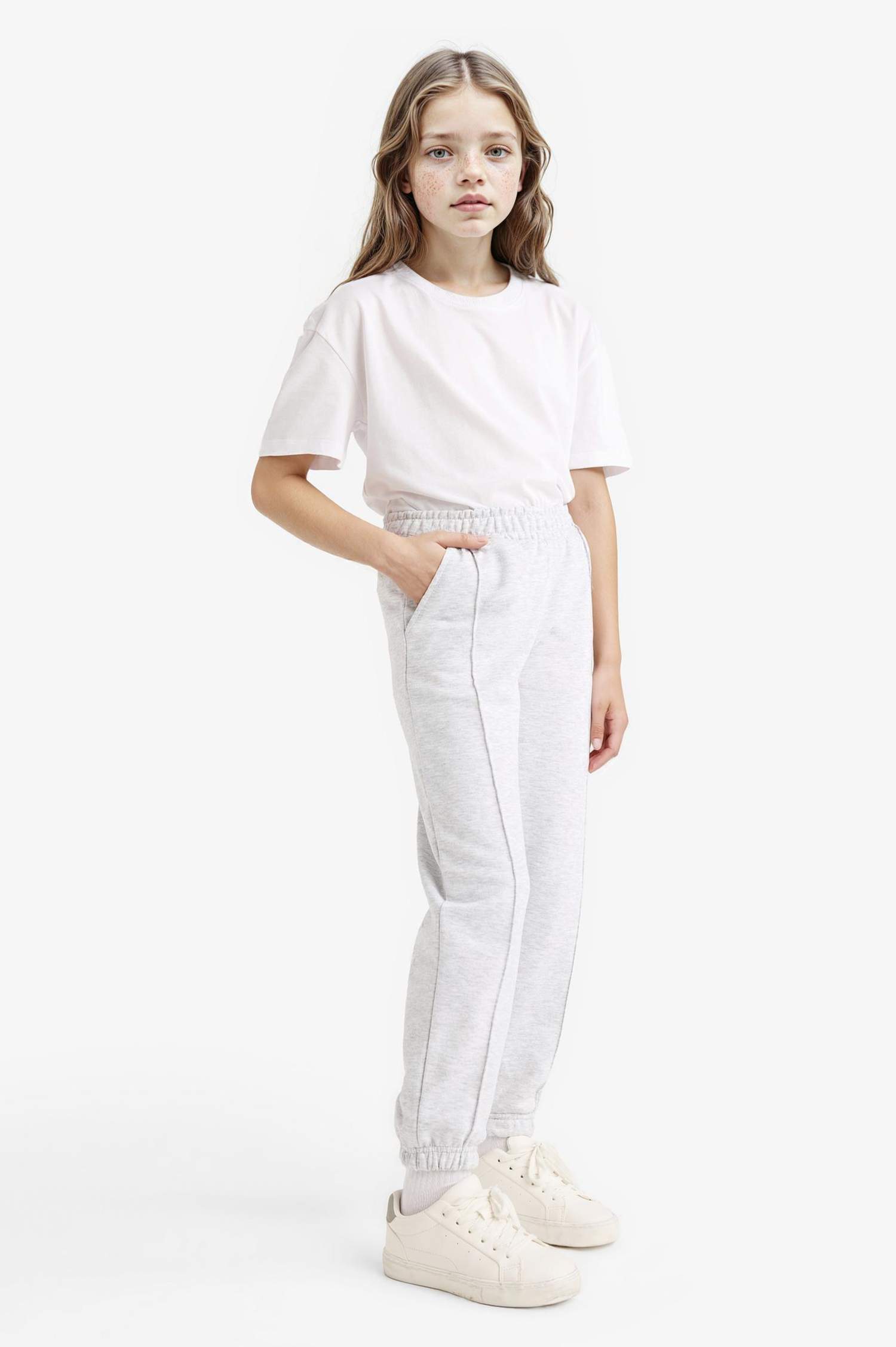 بنطلون بجامة رياضي بناتي جوجر بخصر مطاطي