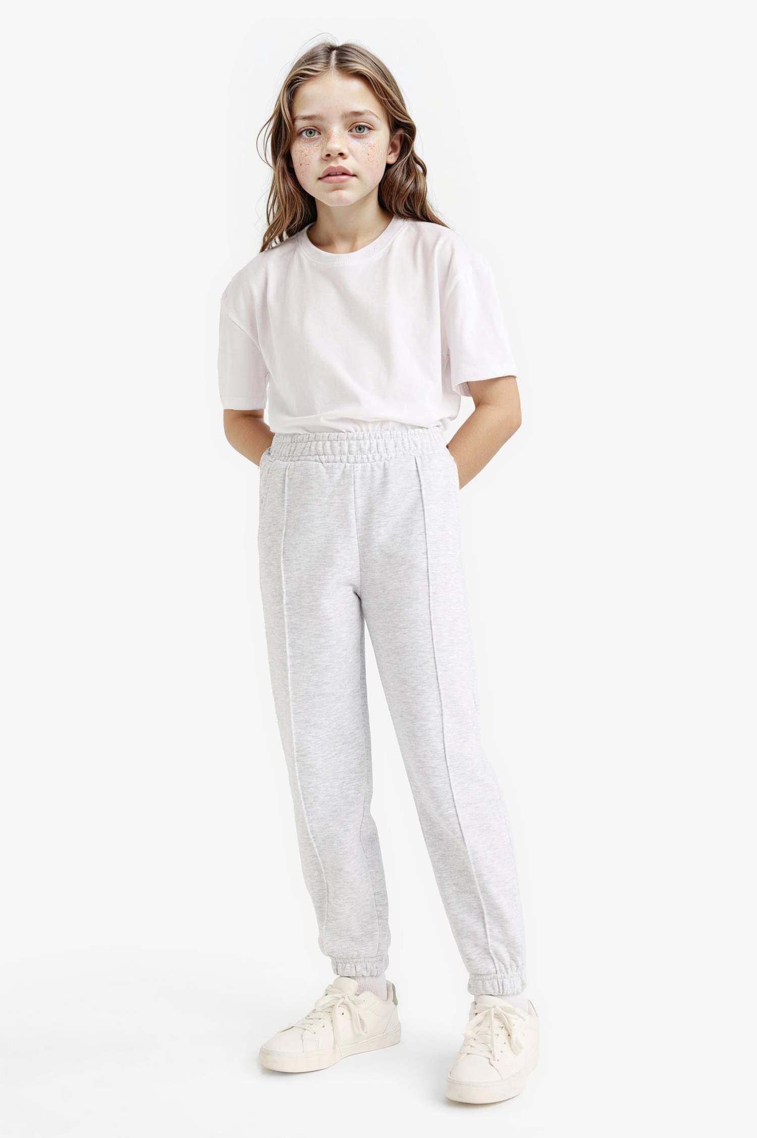 بنطلون بجامة رياضي بناتي جوجر بخصر مطاطي