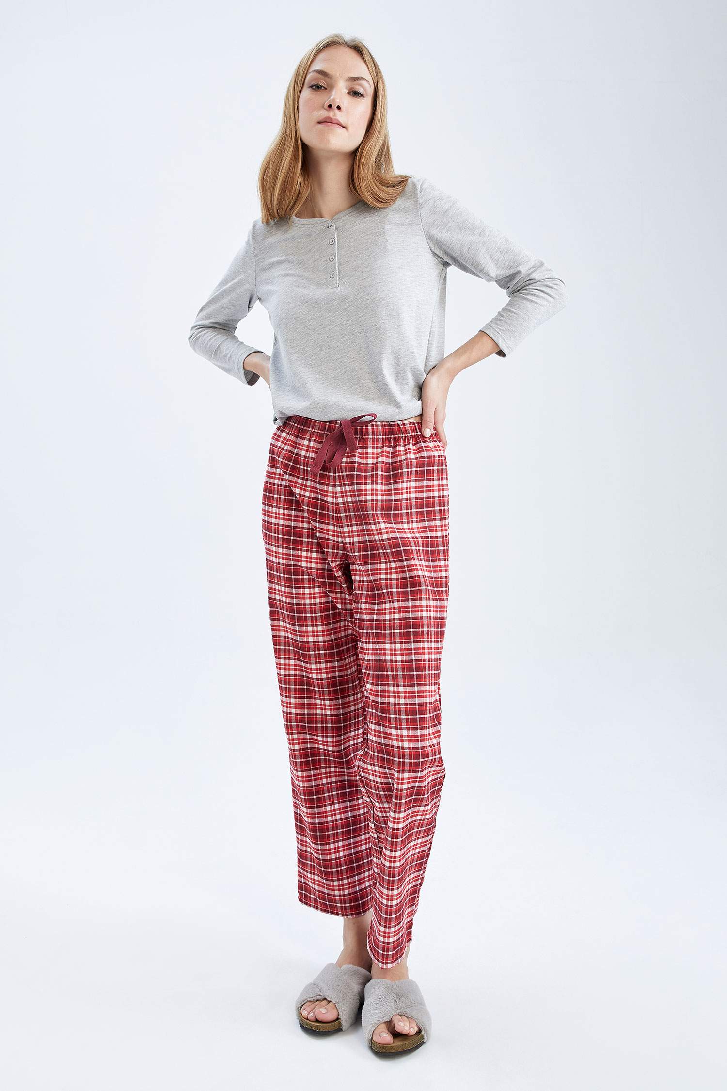 Fall in Love Yılbaşı Temalı Flanel Pijama Altı