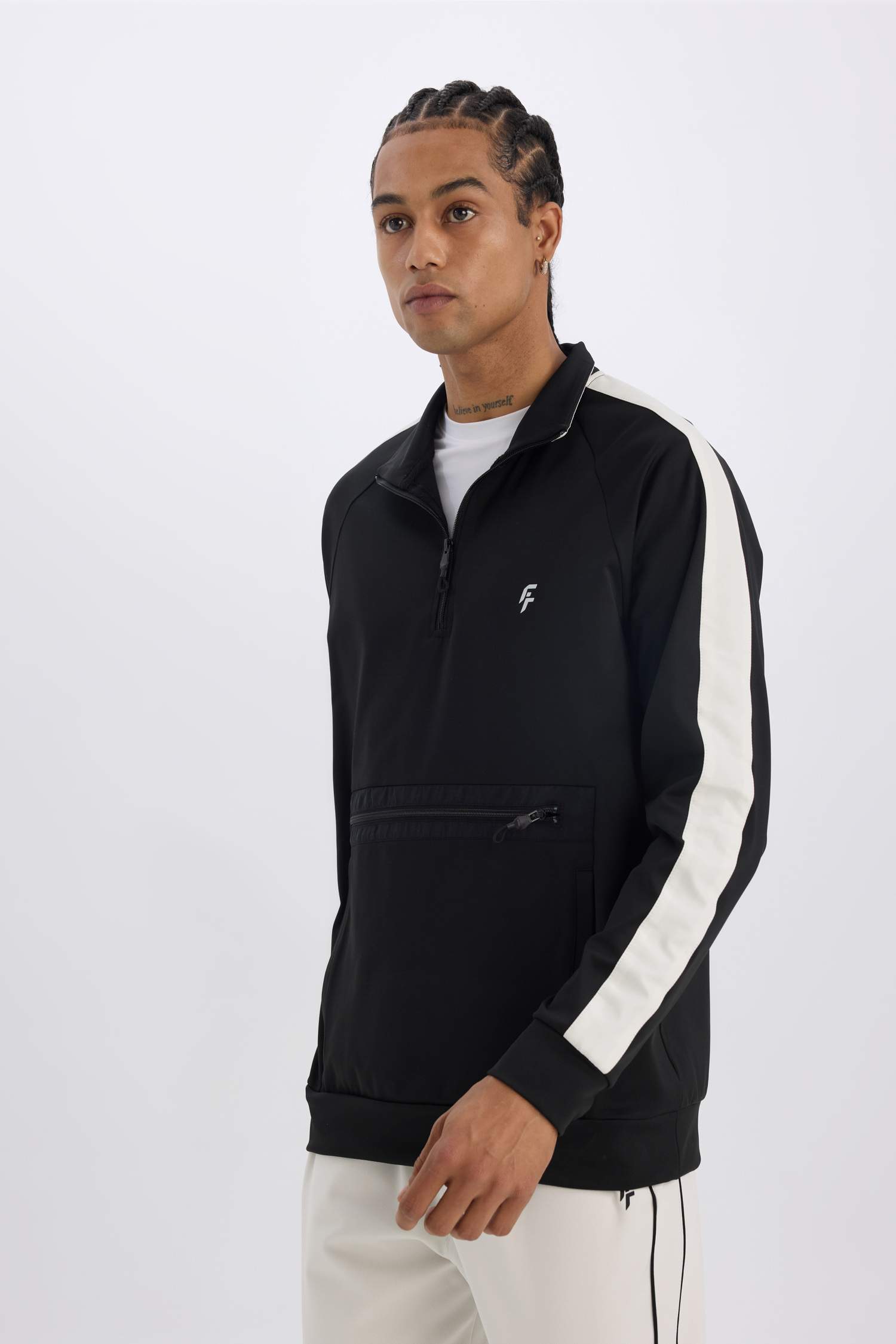 DeFactoFit Standart Fit Fermuarlı Dik Yaka Skuba Dalgıç Kumaş Cepli Sporcu Sweatshirt