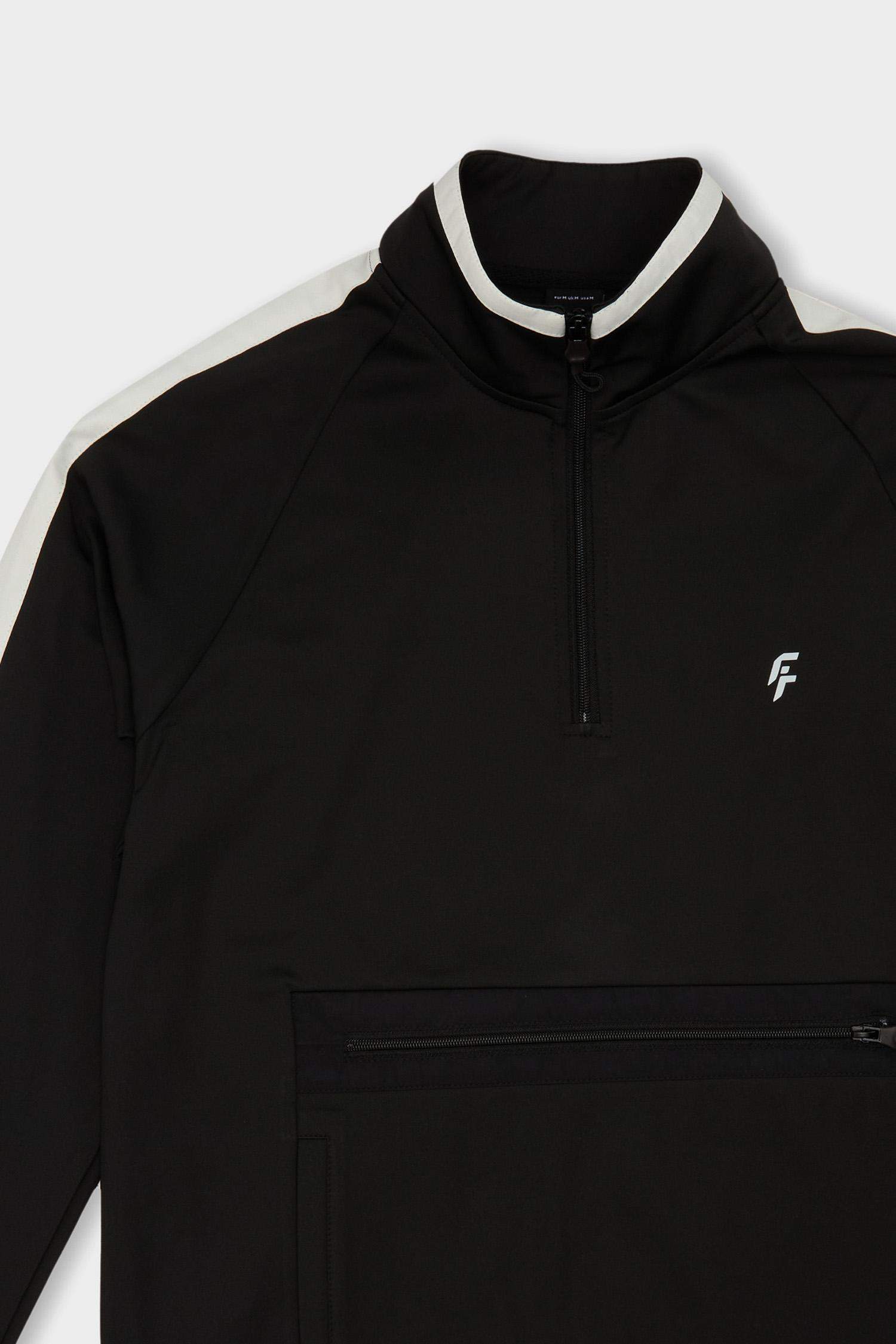 DeFactoFit Standart Fit Fermuarlı Dik Yaka Skuba Dalgıç Kumaş Cepli Sporcu Sweatshirt