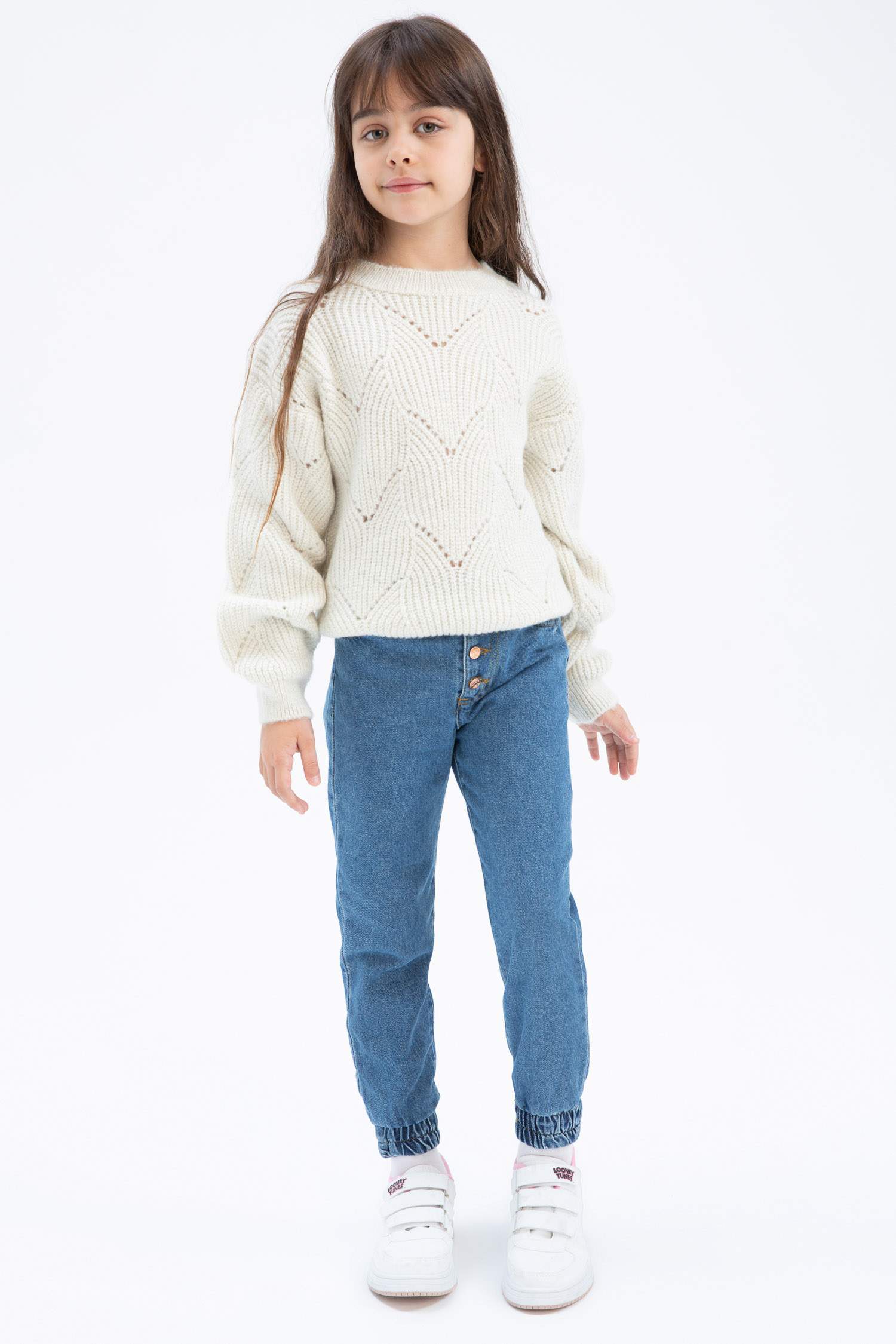 Қыздарға қалыпты пішім Пулловер