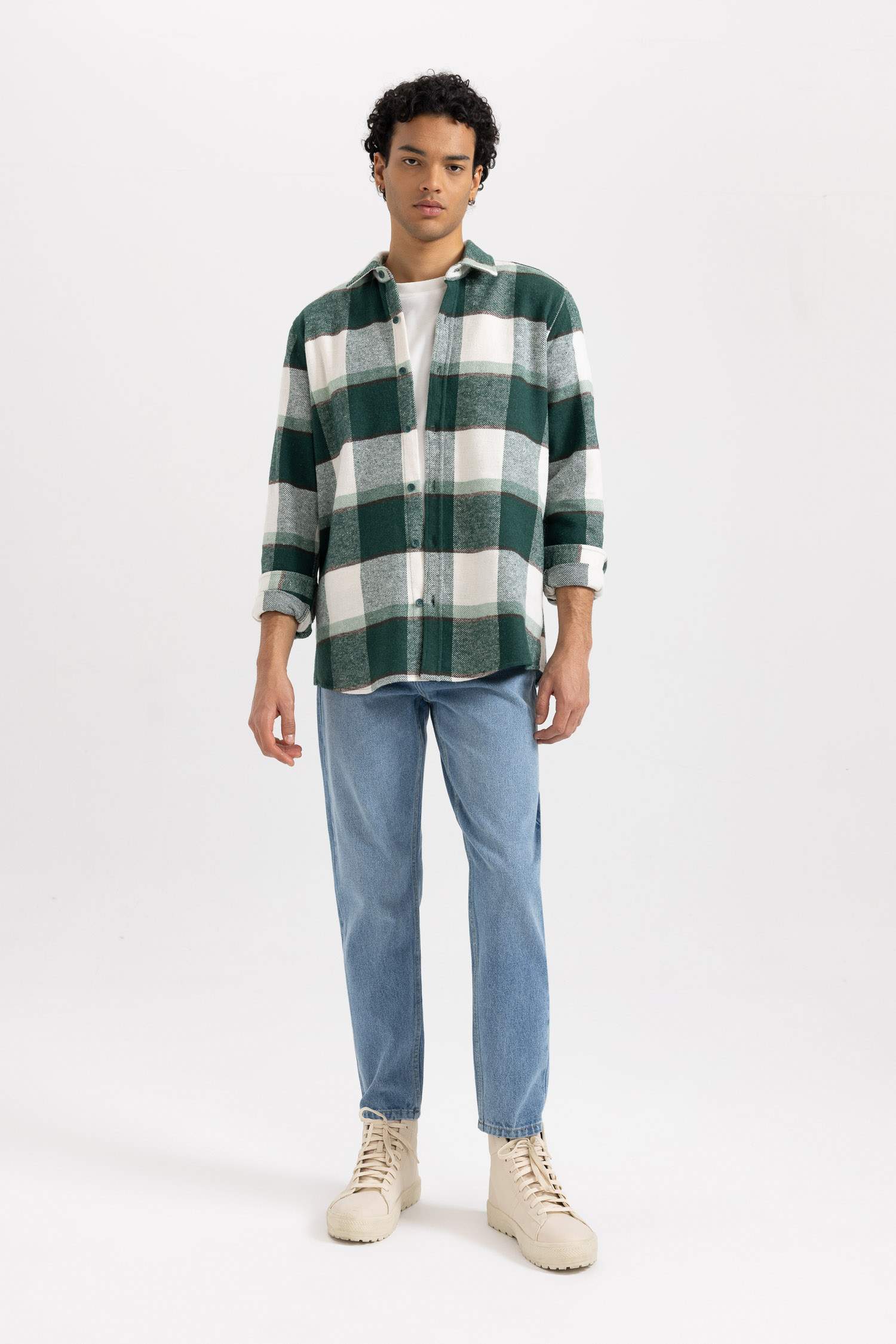 Regular Fit Kareli Oduncu Uzun Kollu Gömlek