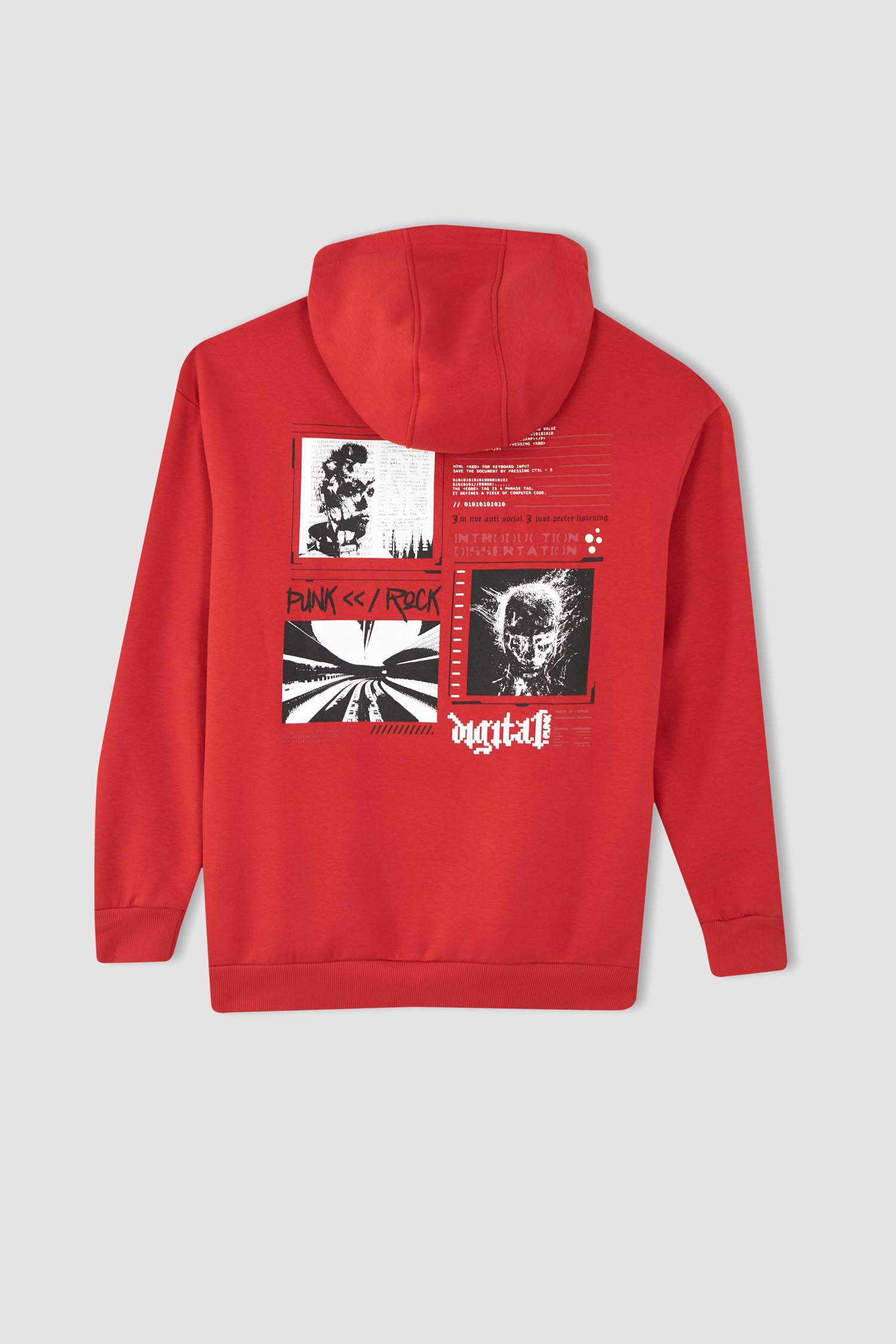 Red Man Boxy Fit Hoodie Printed Soft 