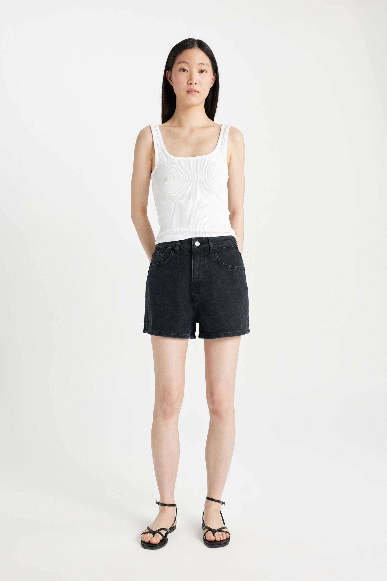 Slim Fit Dar Kesim Kare Yaka Fitilli Kaşkorse Atlet