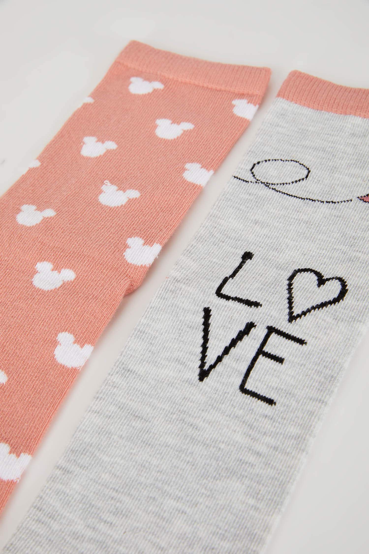 جوارب طويلة قطن من ديزني ميكي وميني من قطعتين