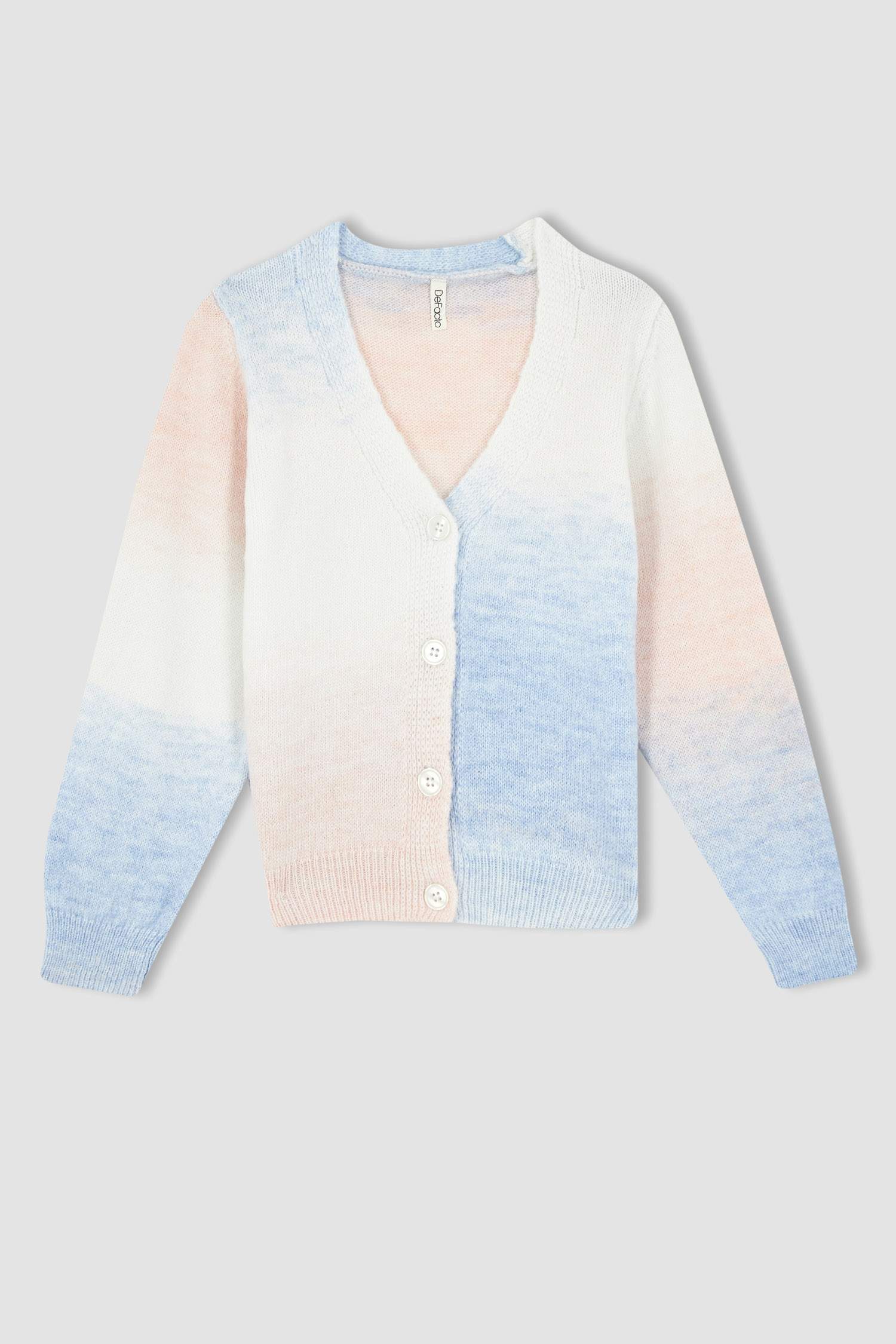 Kız Çocuk Regular Fit V Yaka Triko Hırka