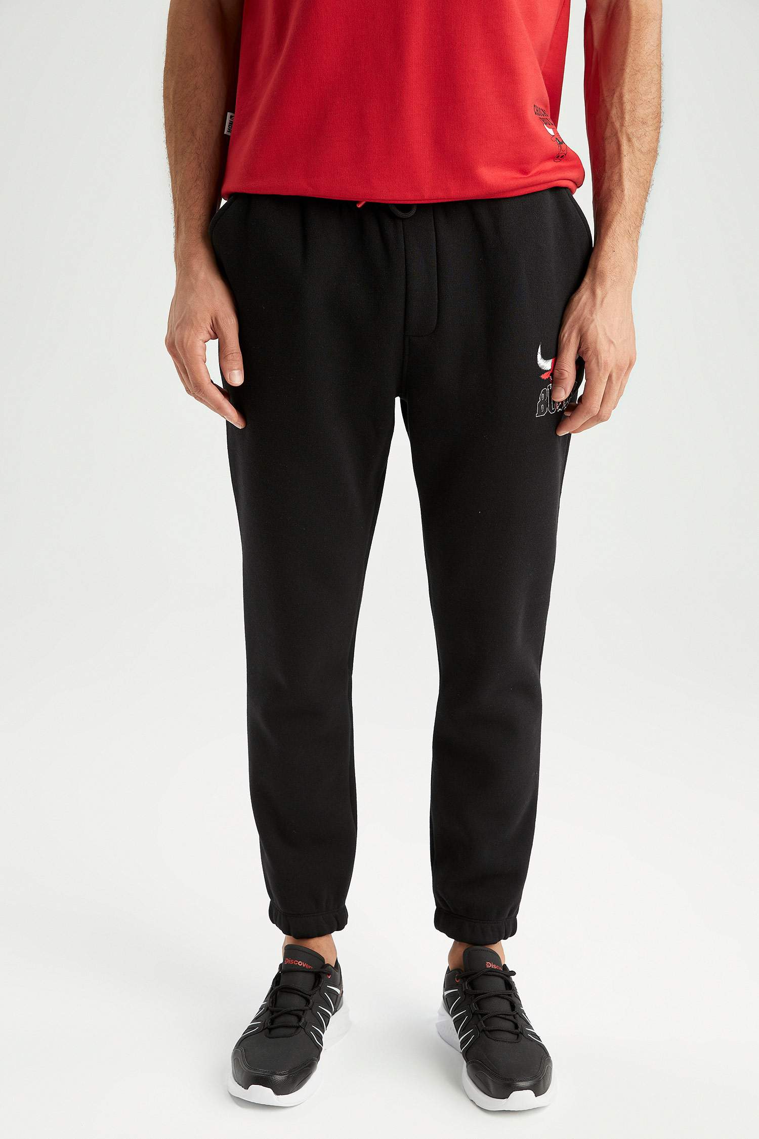 سروال رياضي قماش سميك سليم فيت من شيكاغو بولز