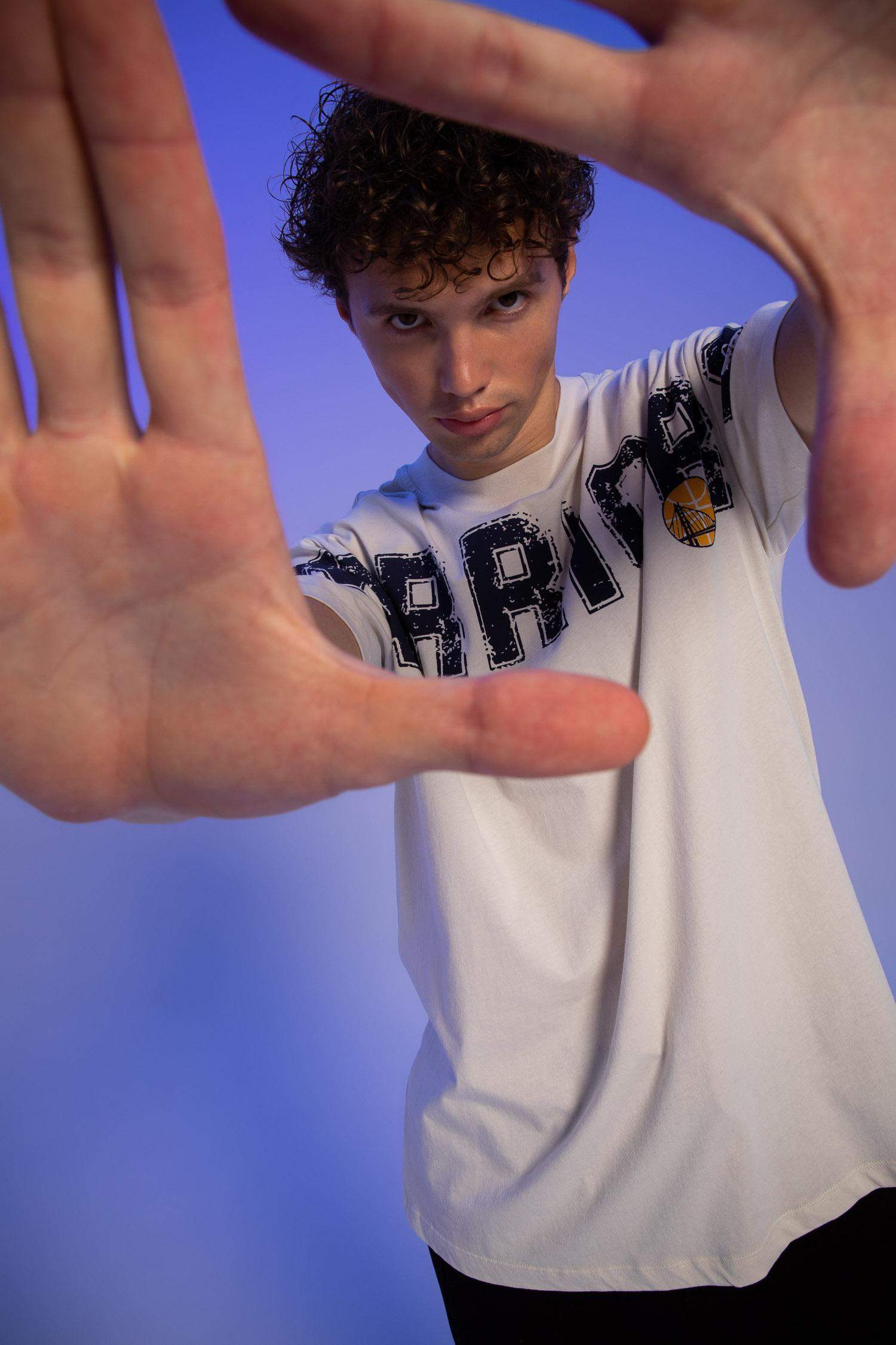 DeFactoFit NBA Golden State Warriors Oversize Fit Bisiklet Yaka Kısa Kollu %100 Pamuk Tişört