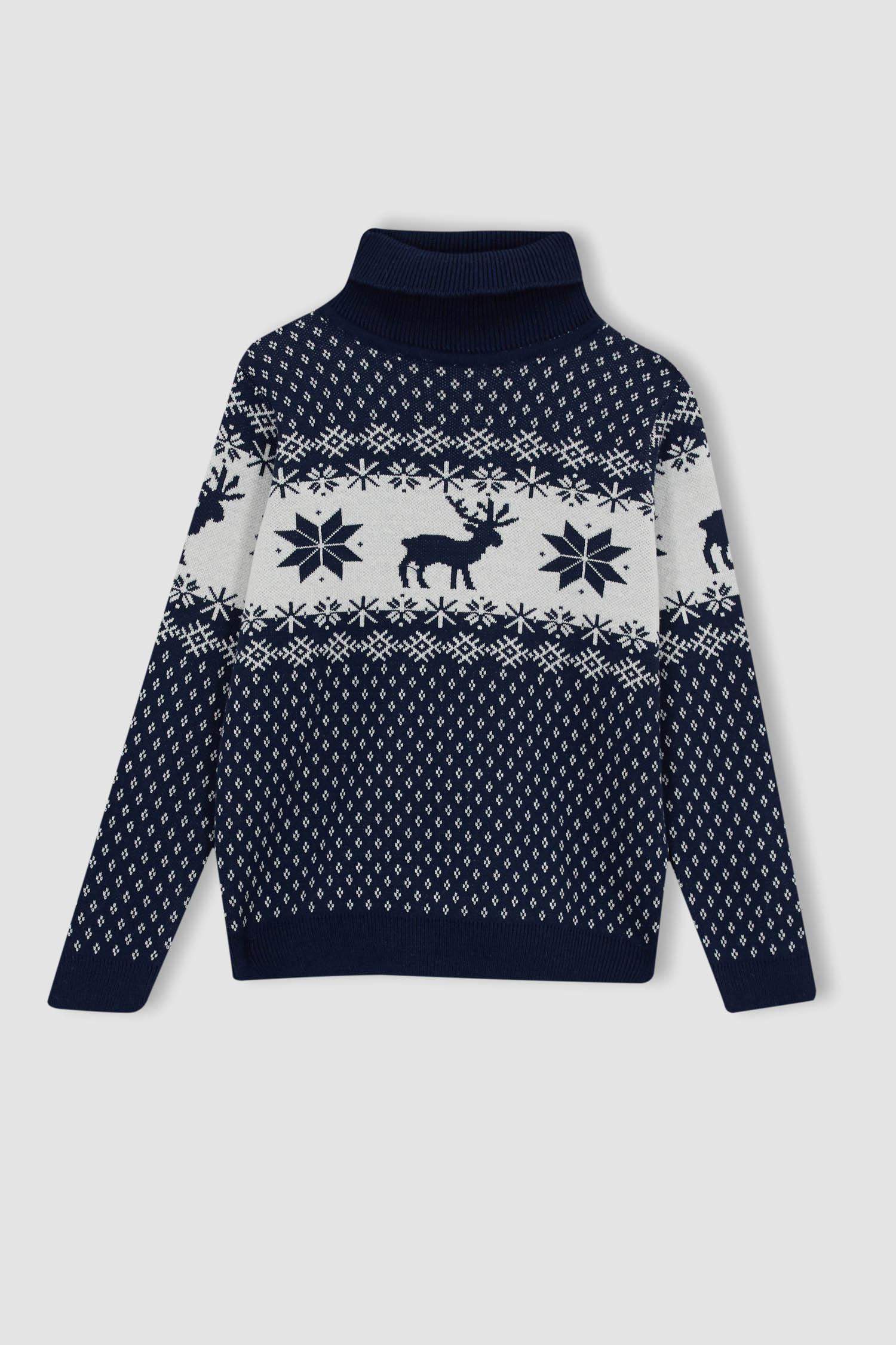 Свитер новогодний с воротником для мальчиков