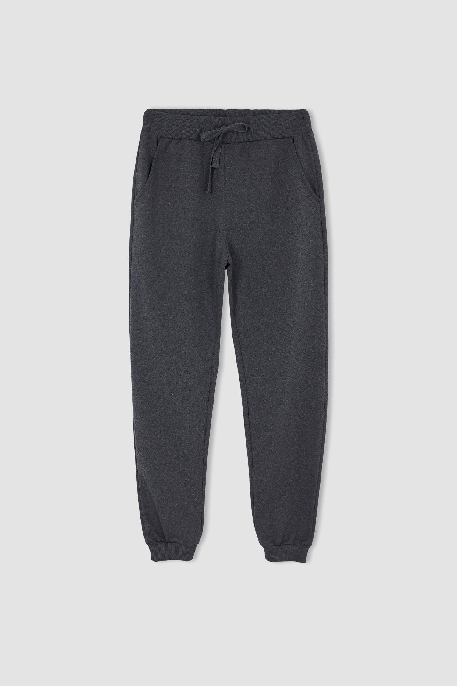 بنطال رياضي بيزك بقصة عادية بجيب من نسيج السويت شيرت الرفيع