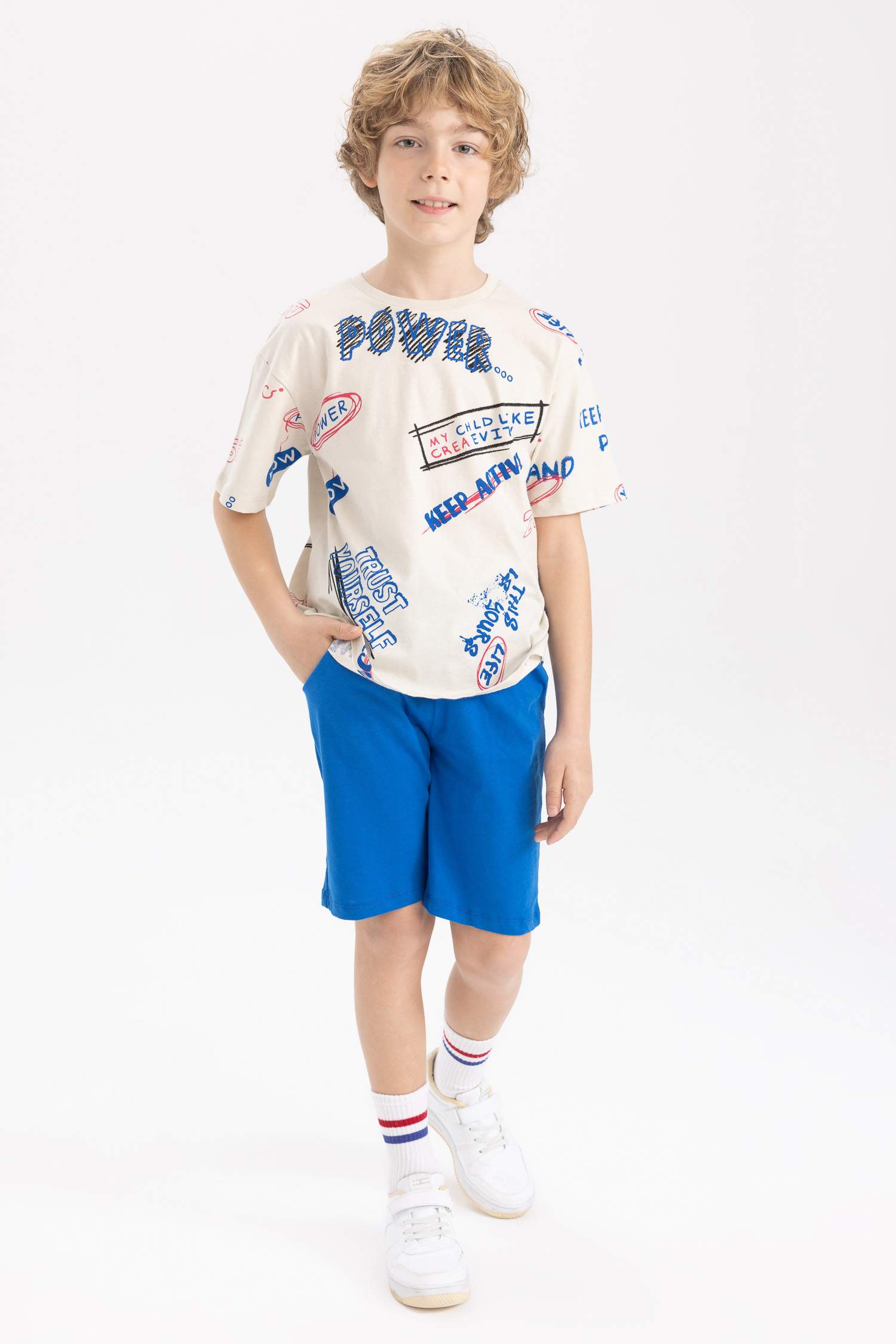 Garçon Slogan Manche Courte 2S Ensemble