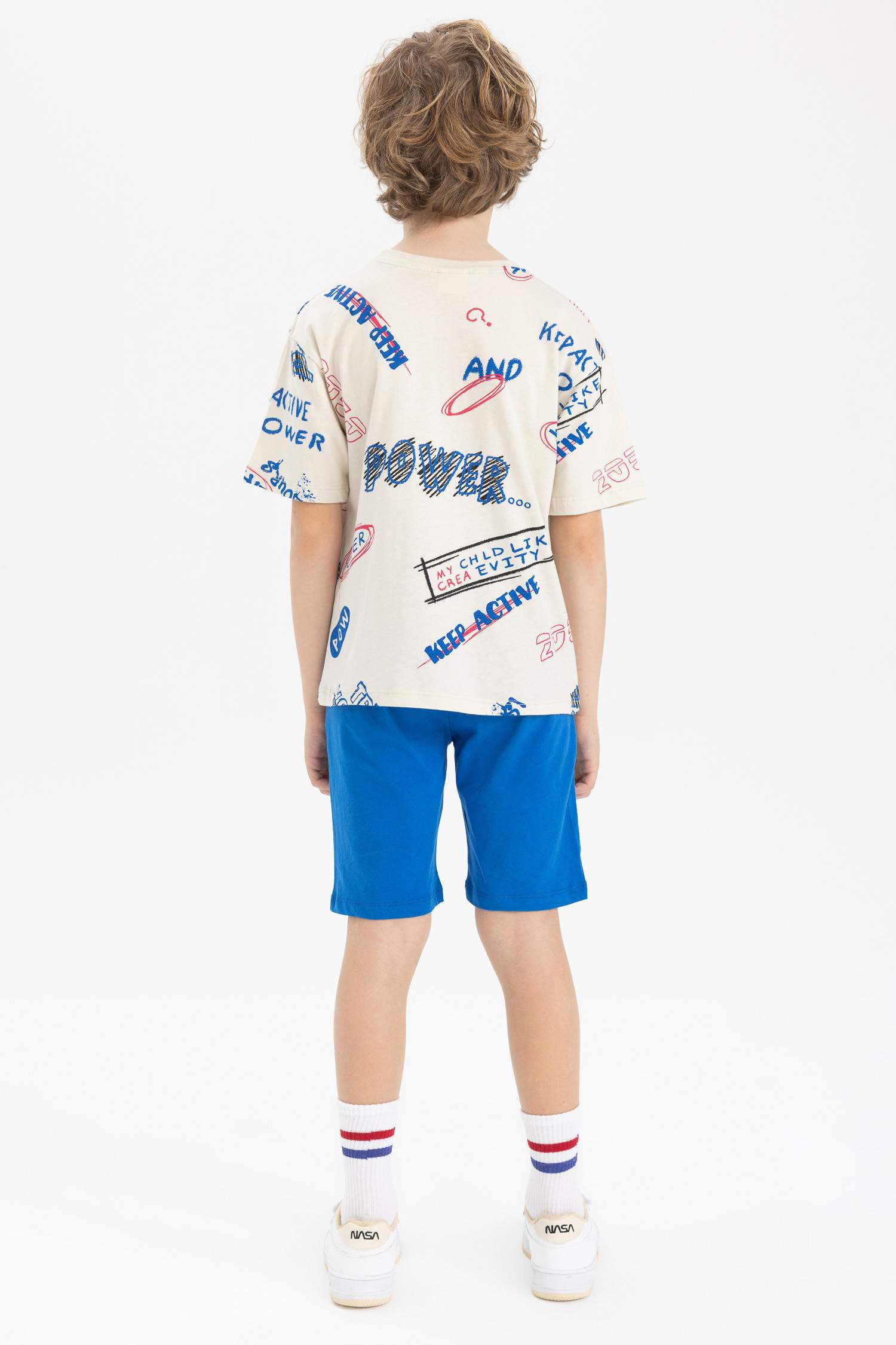 Garçon Slogan Manche Courte 2S Ensemble