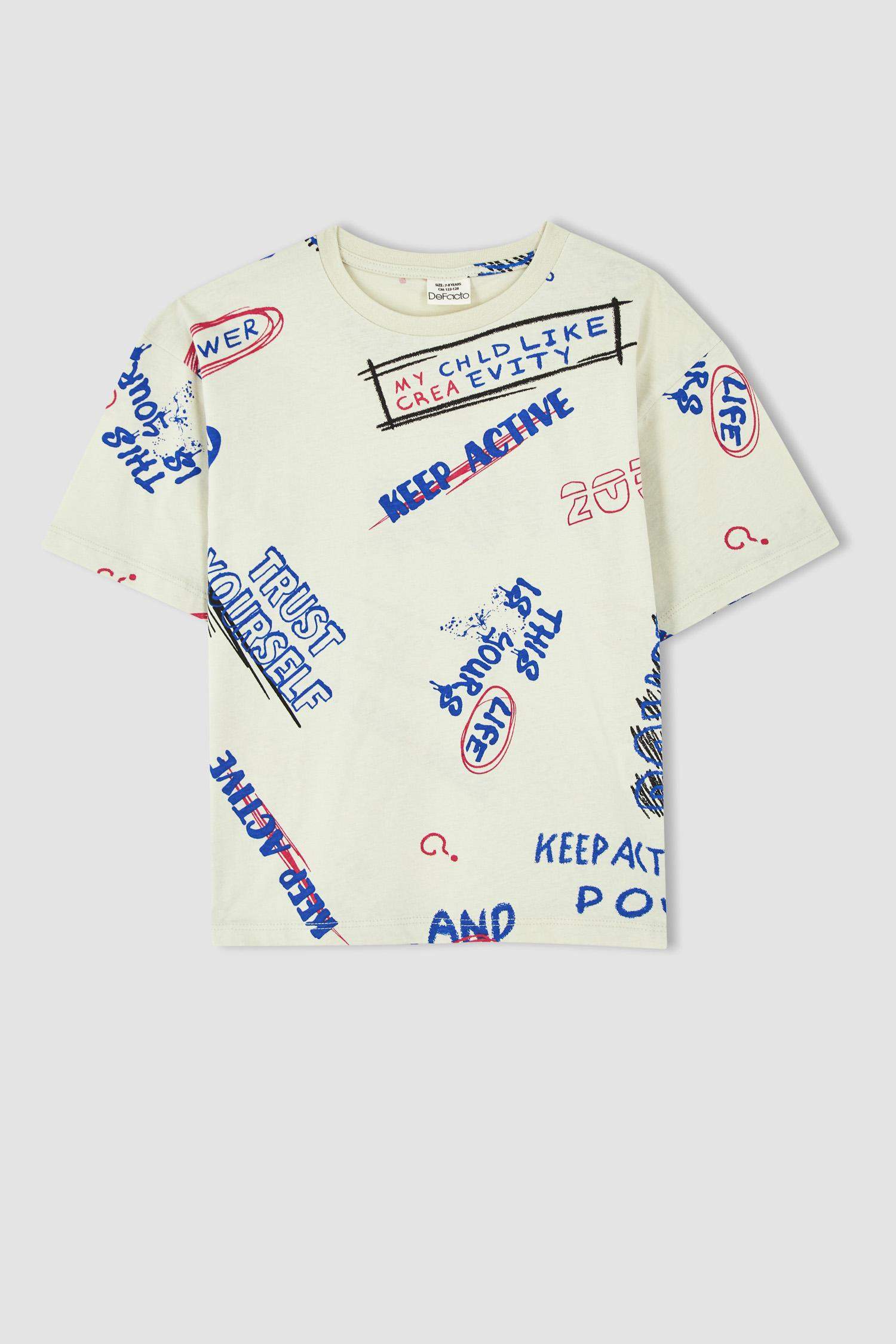 Garçon Slogan Manche Courte 2S Ensemble