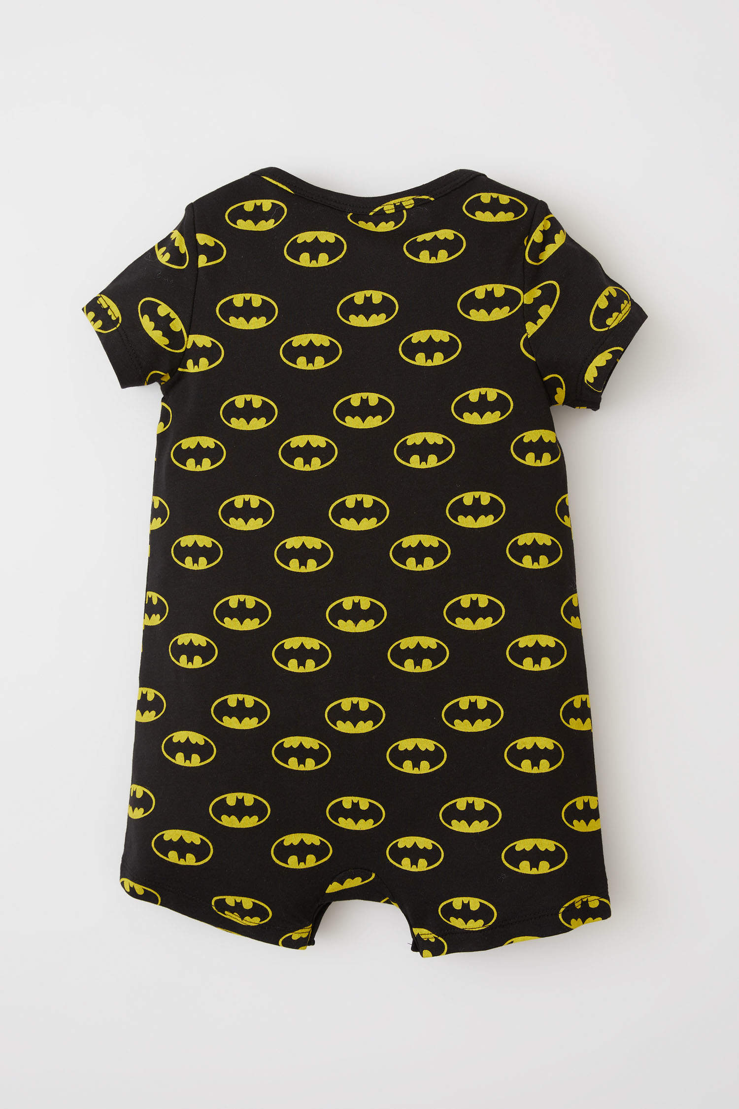 Defacto Erkek Bebek Batman Lisanslı Yeni Doğan Bisiklet Yaka Kısa Kollu Pamuklu Kısa Tulum. 4
