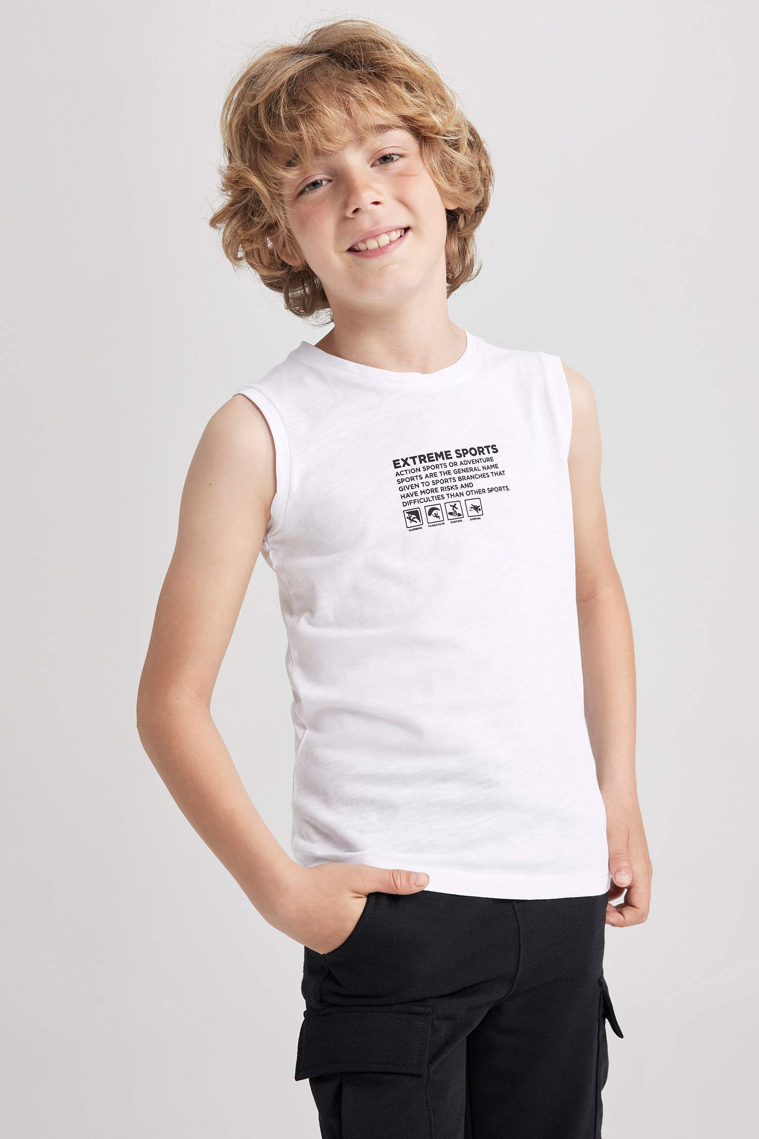 White Boys & Teens Boy Crew Neck Singlet 2523542 | DeFacto