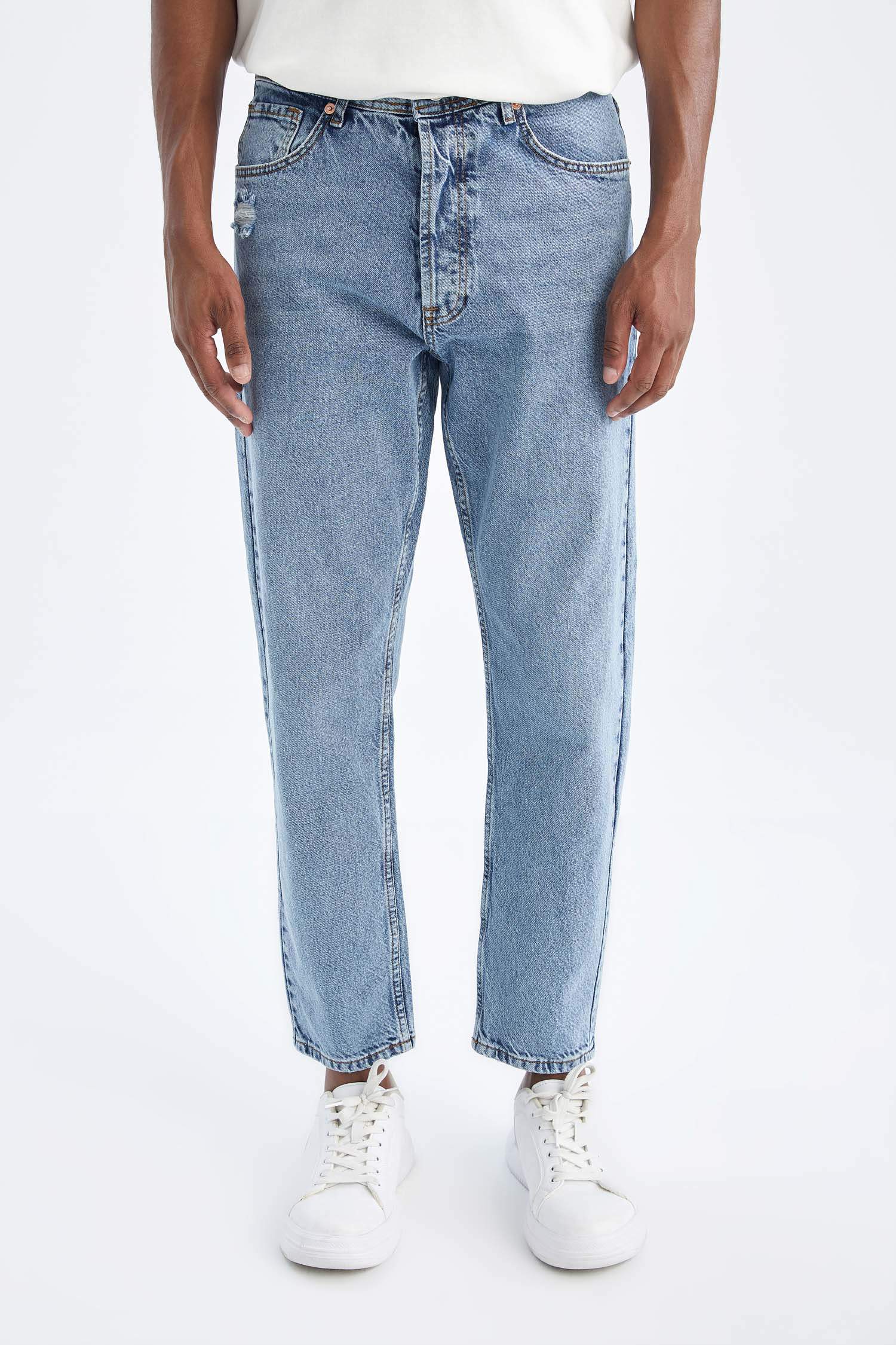 Defacto 90's Slim Fit Normal Bel Jean Pantolon. 1