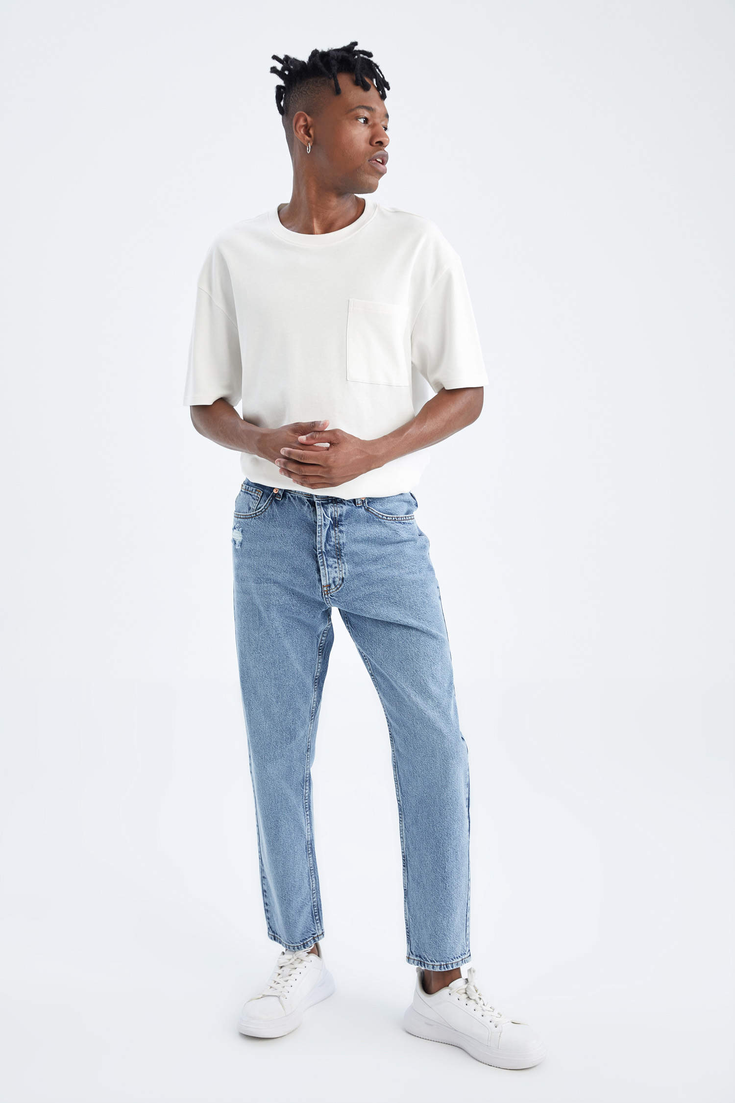 Defacto 90's Slim Fit Normal Bel Jean Pantolon. 3