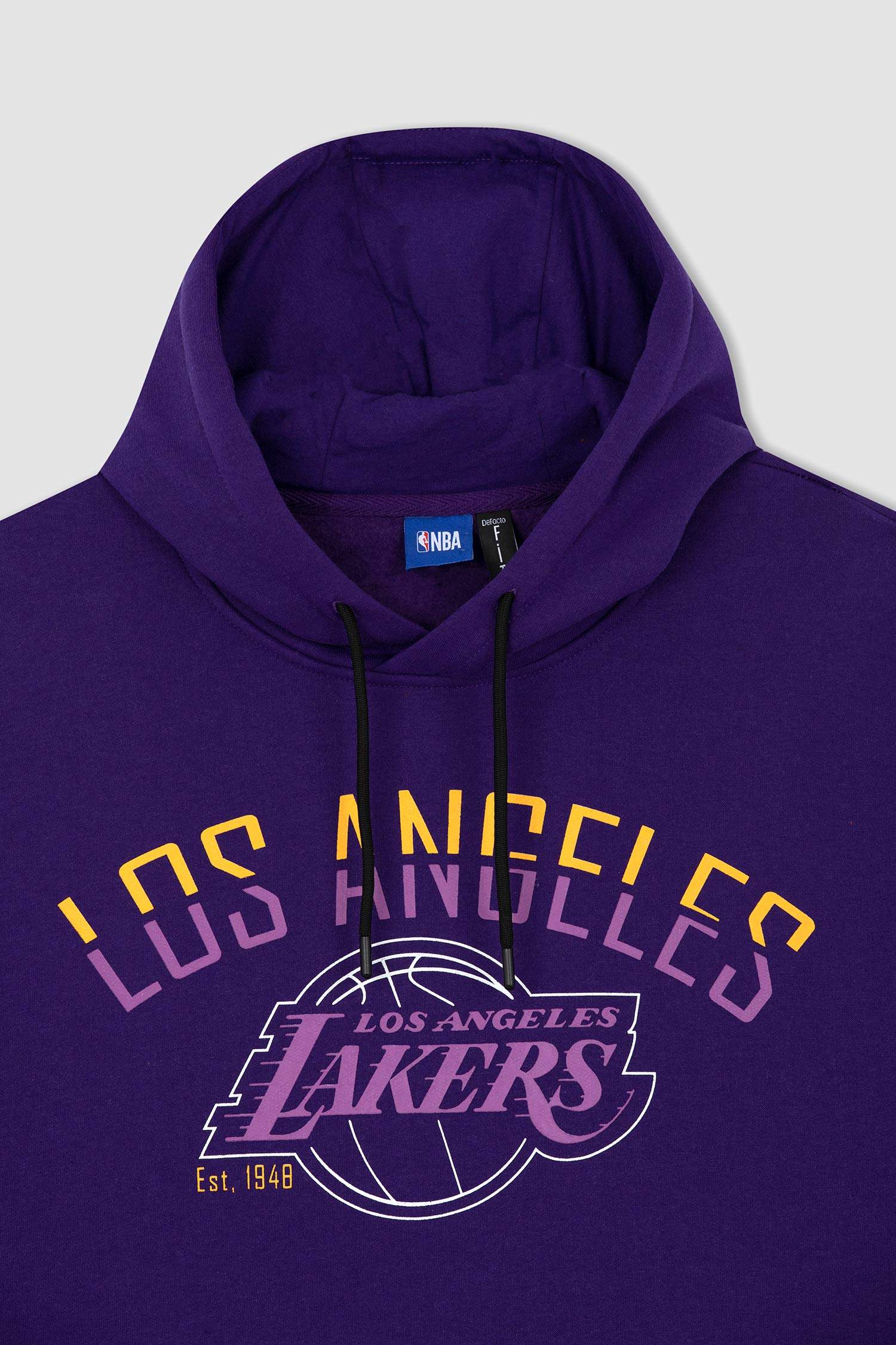Defacto Fit NBA Los Angeles Lakers Comfort Fit Kapüşonlu Sweatshirt. 9