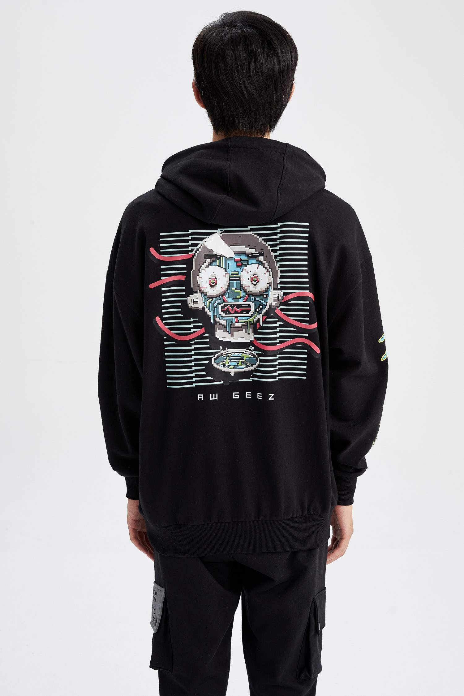 Rick and Morty Licensed Oversize Fit Hooded Soft Fluffy Sweatshirt