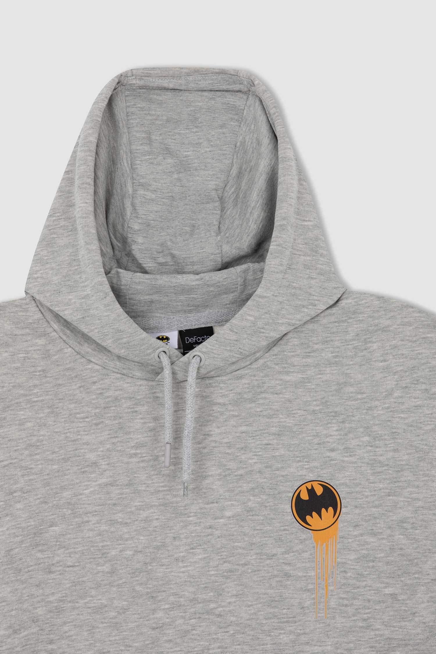 Defacto Batman Boxy Fit Kapüşonlu İçi Yumuşak Tüylü Sweatshirt. 7