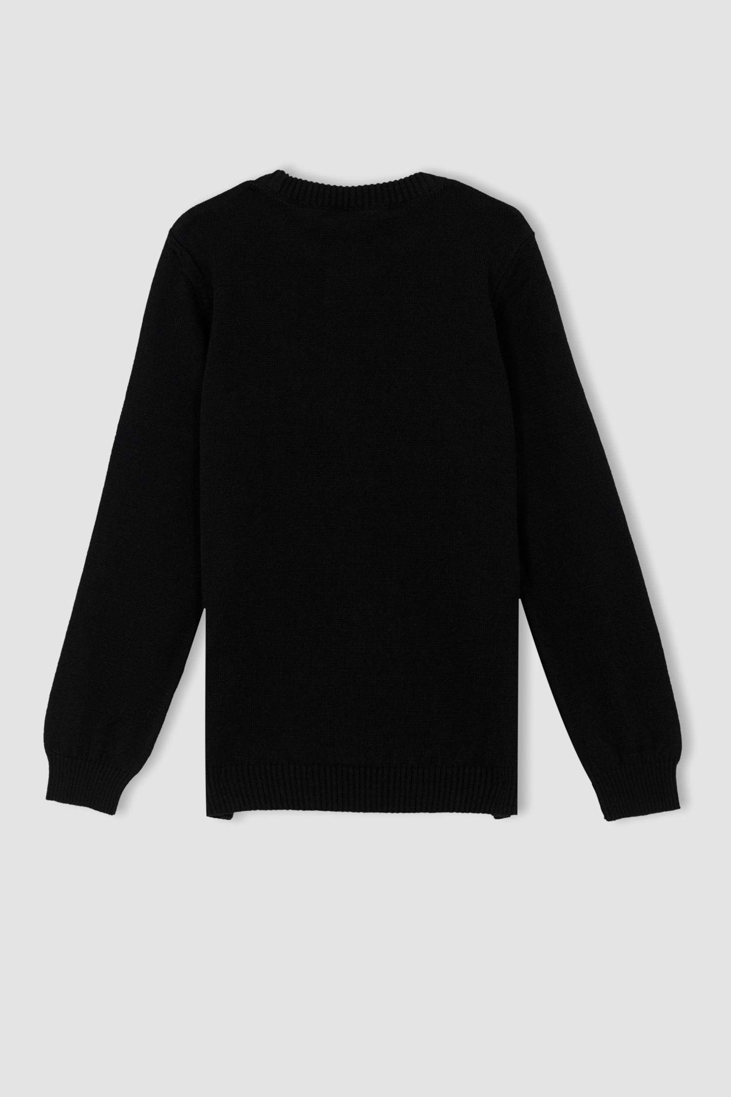 Kız Çocuk Regular Fit Bisiklet Yaka Kazak