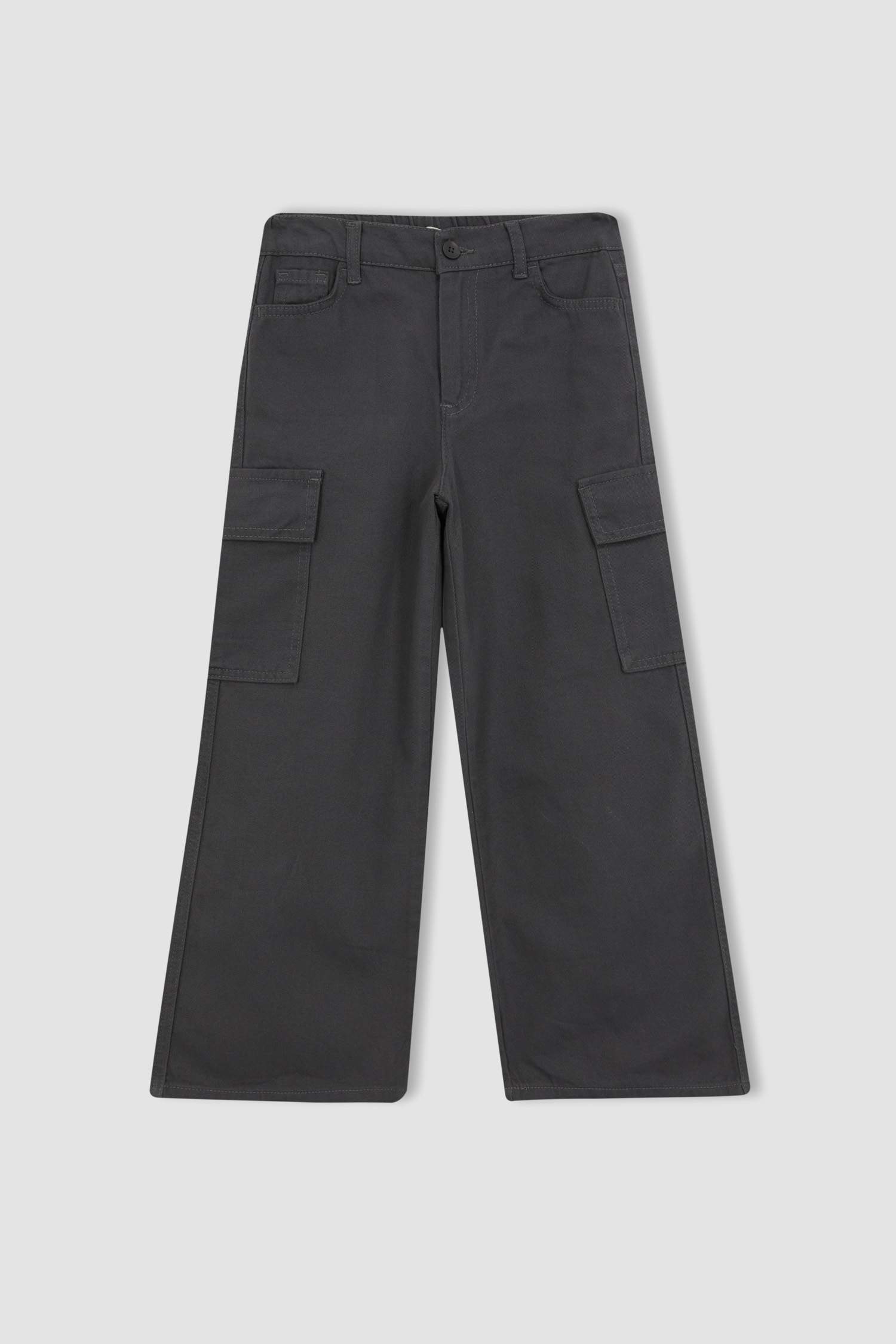 Girl Wide Leg Cotton Cargo Pants