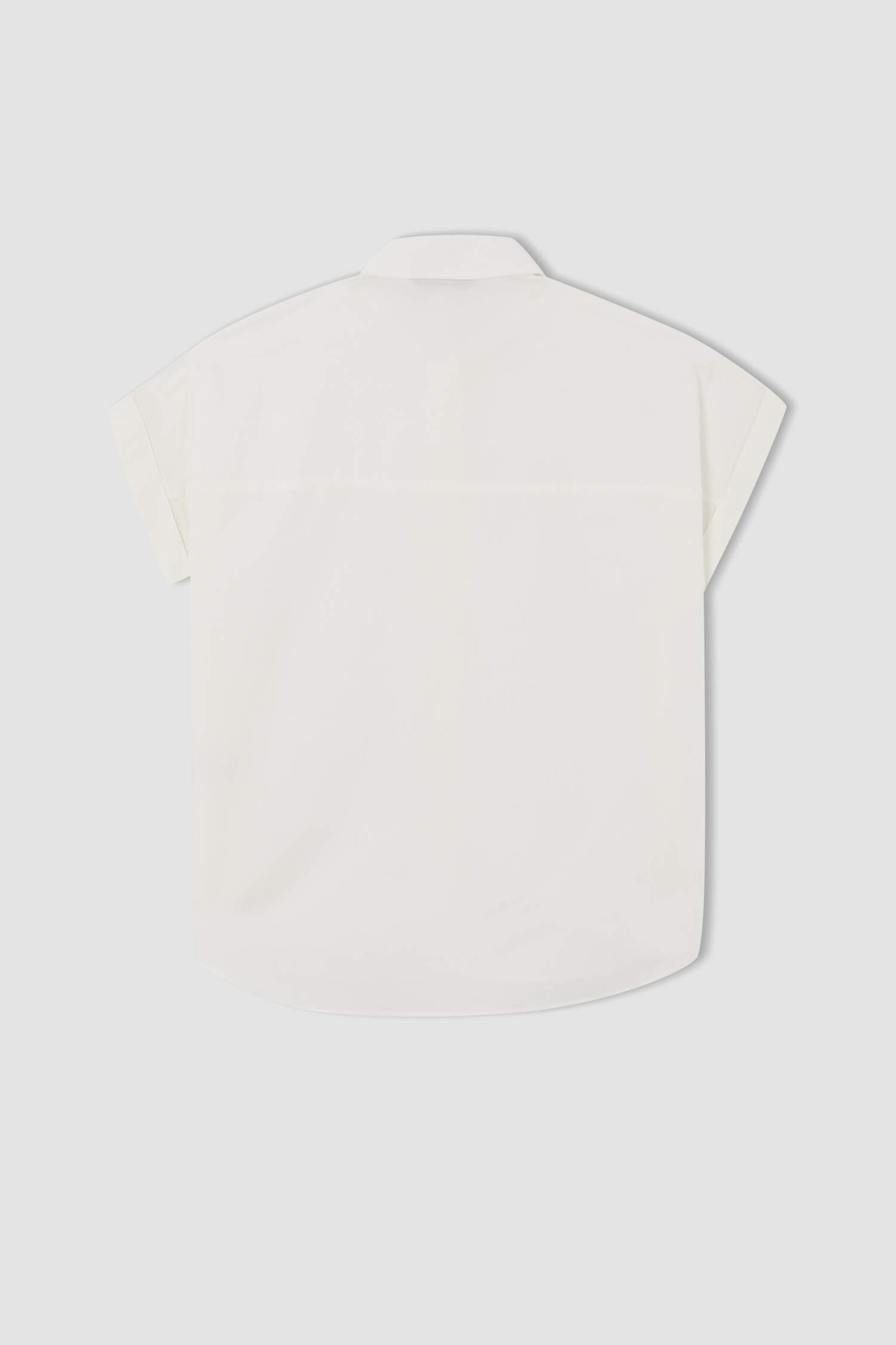 Regular Fit Shirt Collar Poplin Short Sleeve Shirt