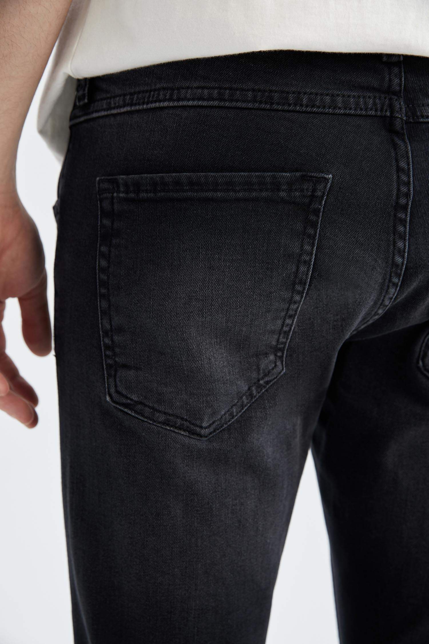Defacto Slim Comfort Fit Normal Bel Dar Paça Jean Pantolon. 5