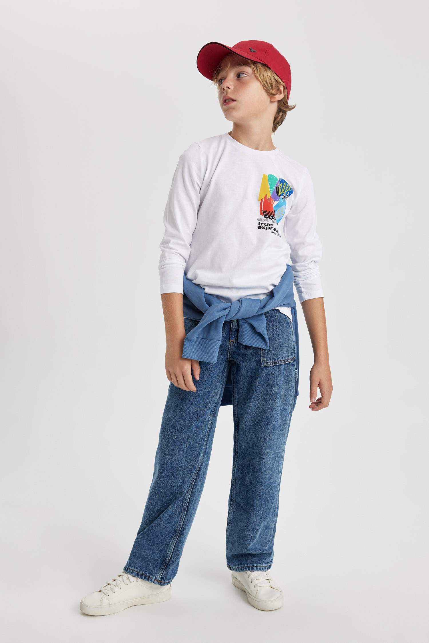 Футболка с круглым вырезом с длинным рукавом